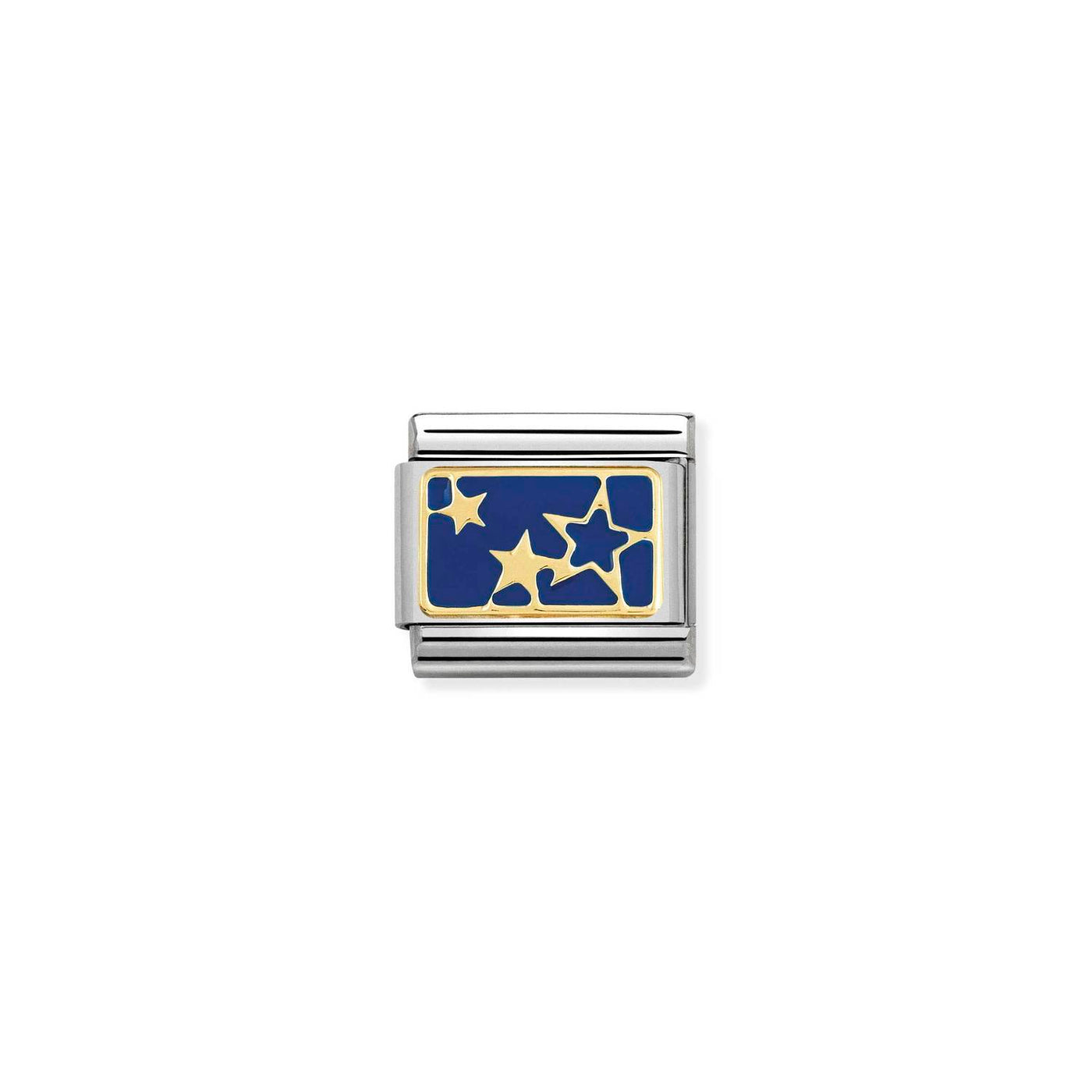 Nomination Classic Gold Stars Blue Enamel Charm Link