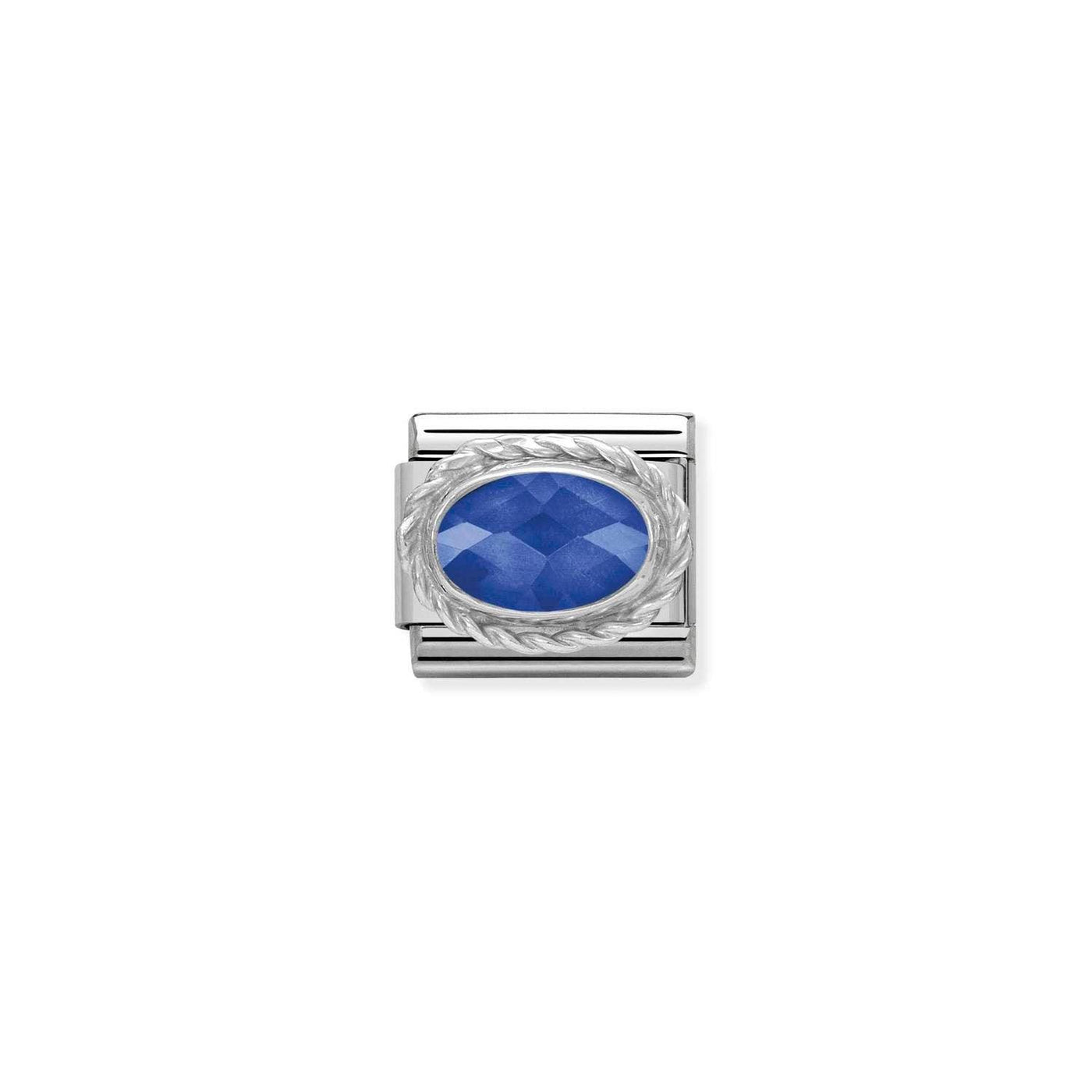 Nomination Classic Silver Faceted Blue Cubic Zirconia Charm - Rococo Jewellery