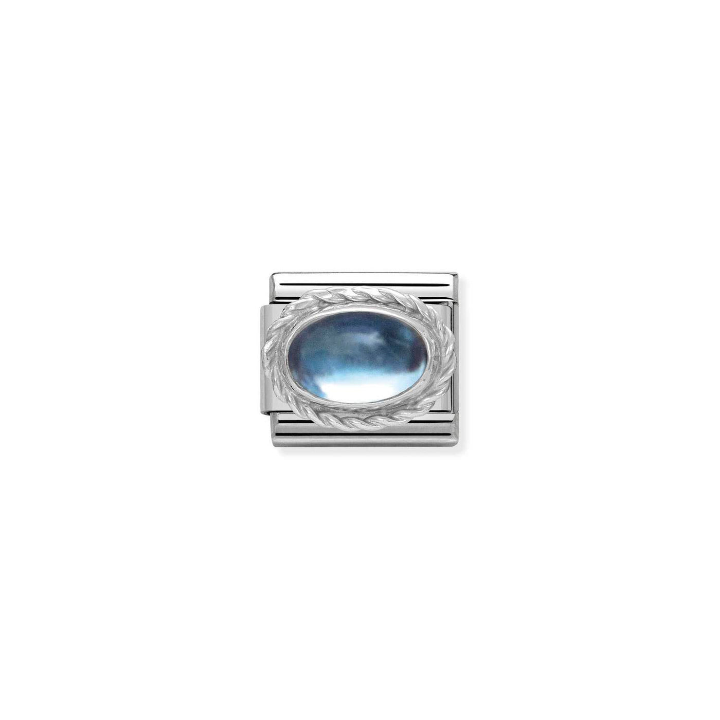 Nomination Classic Silver and Oval Blue Topaz Link Charm