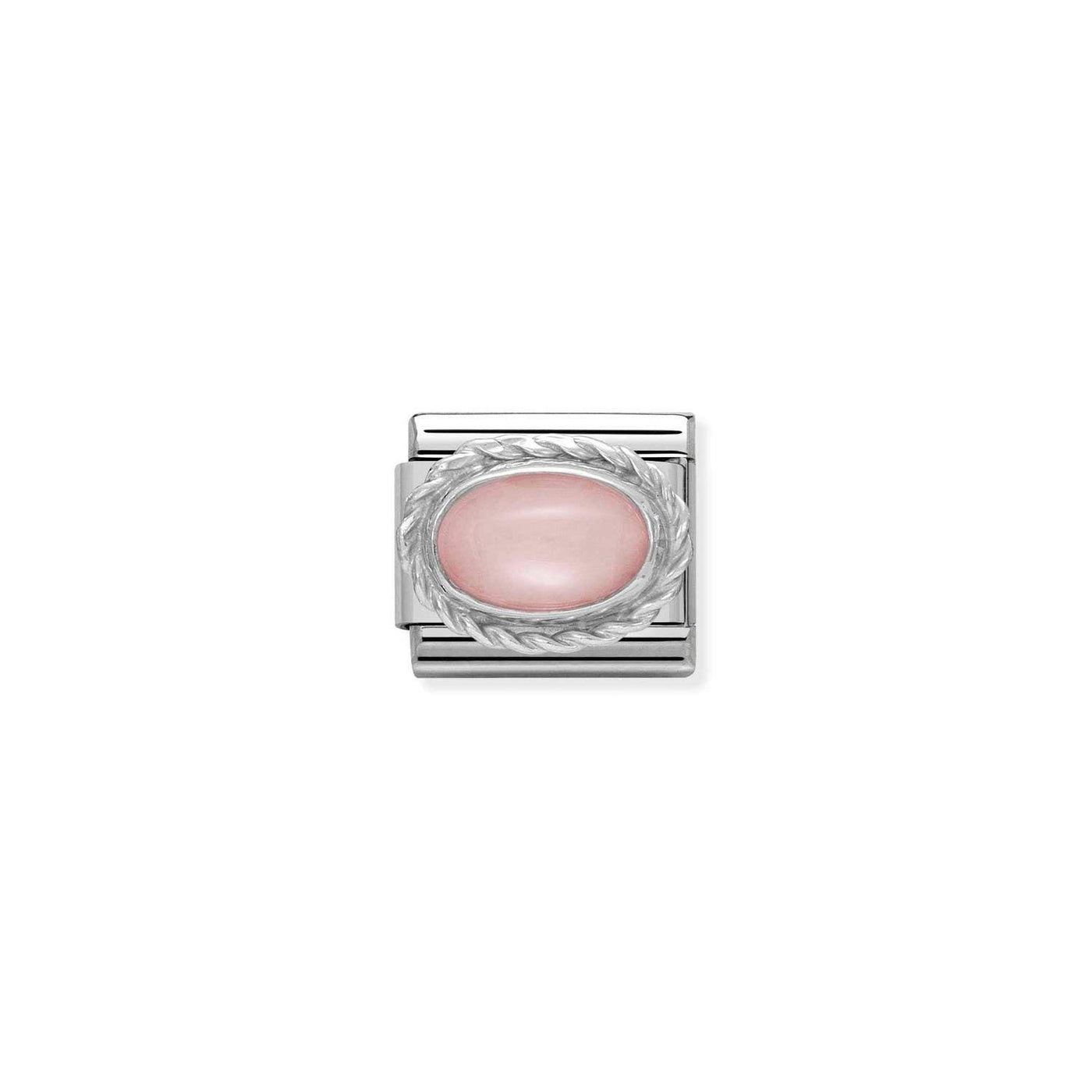 Nomination Classic Silver and Pink Opaline Link Charm - Rococo Jewellery