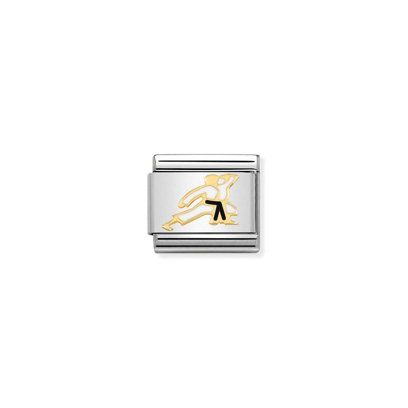 Nomination Classic Gold and Black Karate Link Charm - Rococo Jewellery