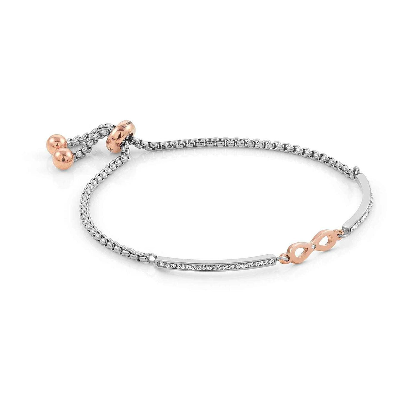 Nomination Milleluci Rose Gold Zirconia Infinity Half Bangle Bracelet - Rococo Jewellery