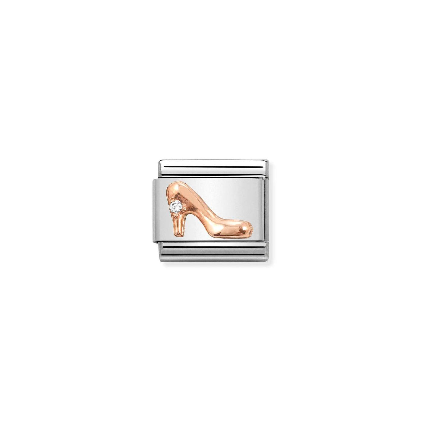 Nomination Classic Rose Gold Zirconia High Heeled Shoe Link Charm