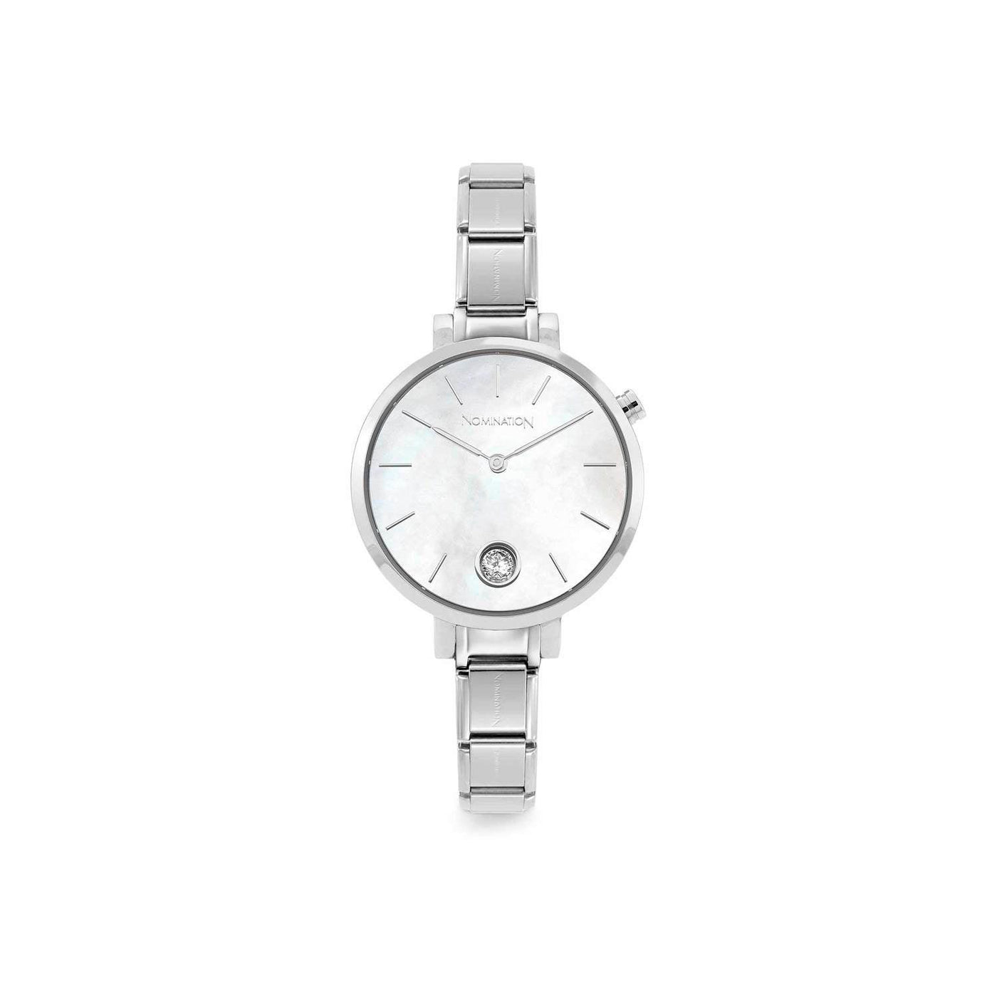 Nomination Silver Mother of Pearl and Cubic Zirconia Watch - Rococo Jewellery