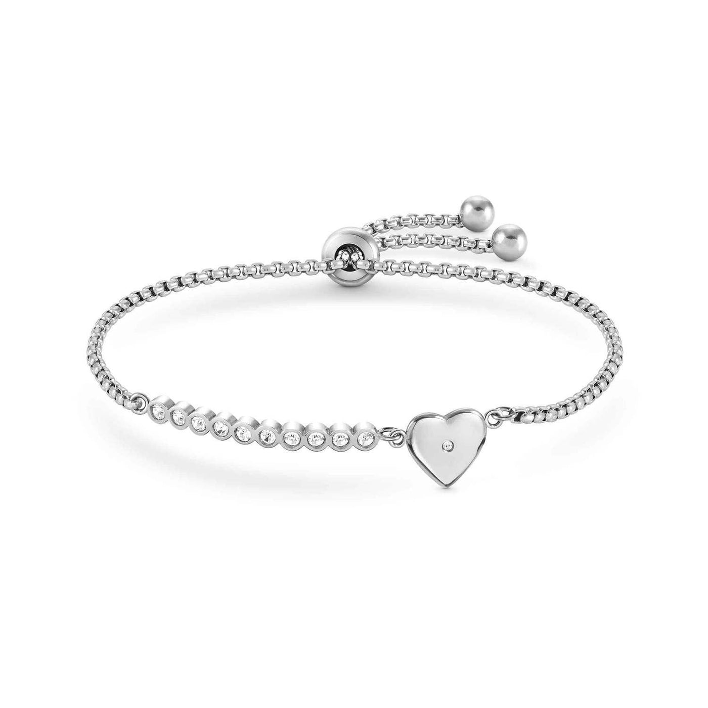 Nomination Milleluci Cubic Zirconia Heart Toggle Bracelet - Rococo Jewellery