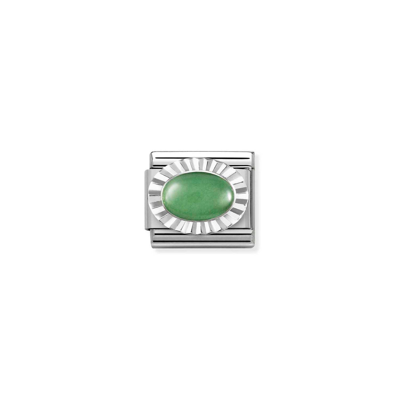 Nomination Classic Silver and Green Avventurina Link Charm