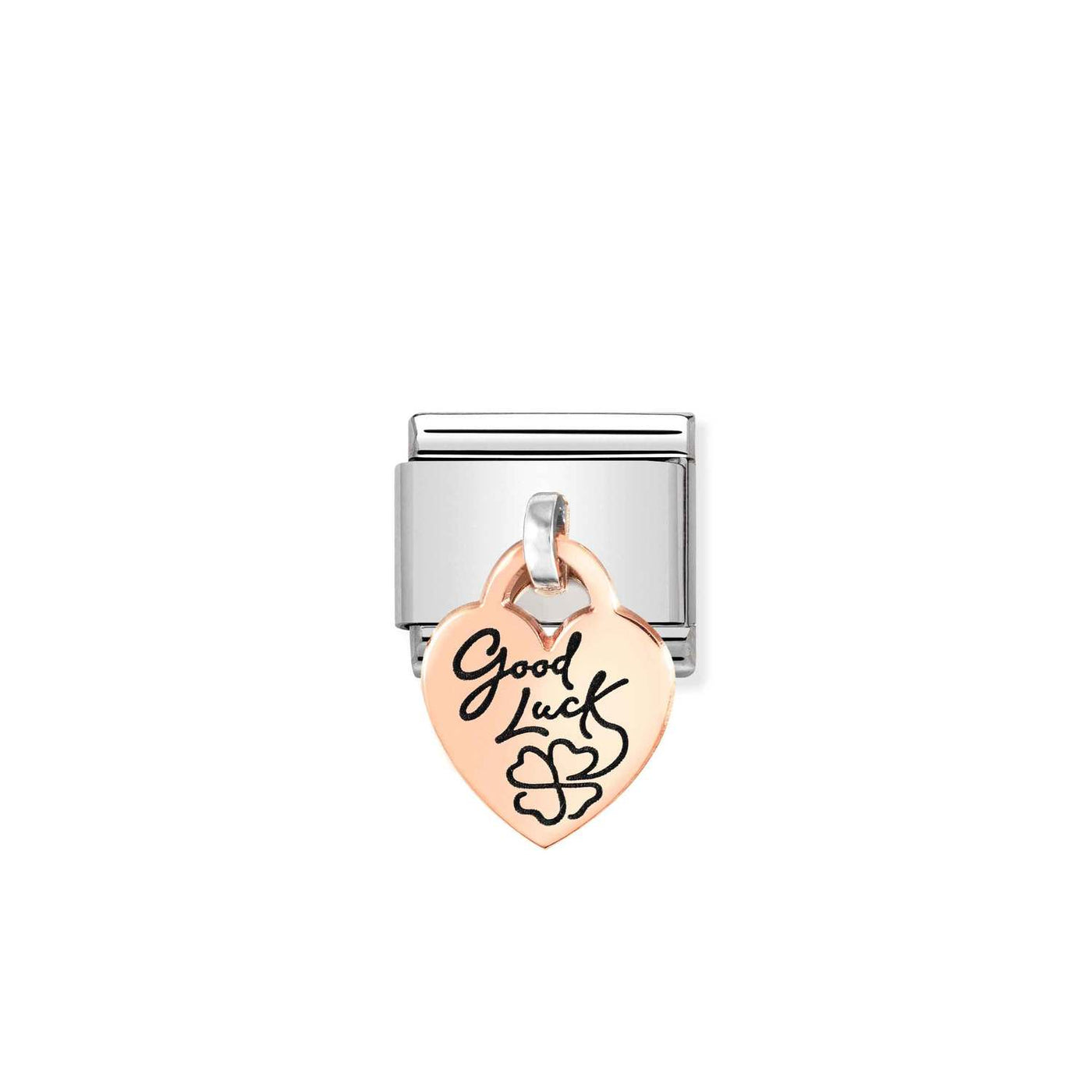 Nomination Classic Rose Gold 'Good Luck' Heart Pendant Link Charm