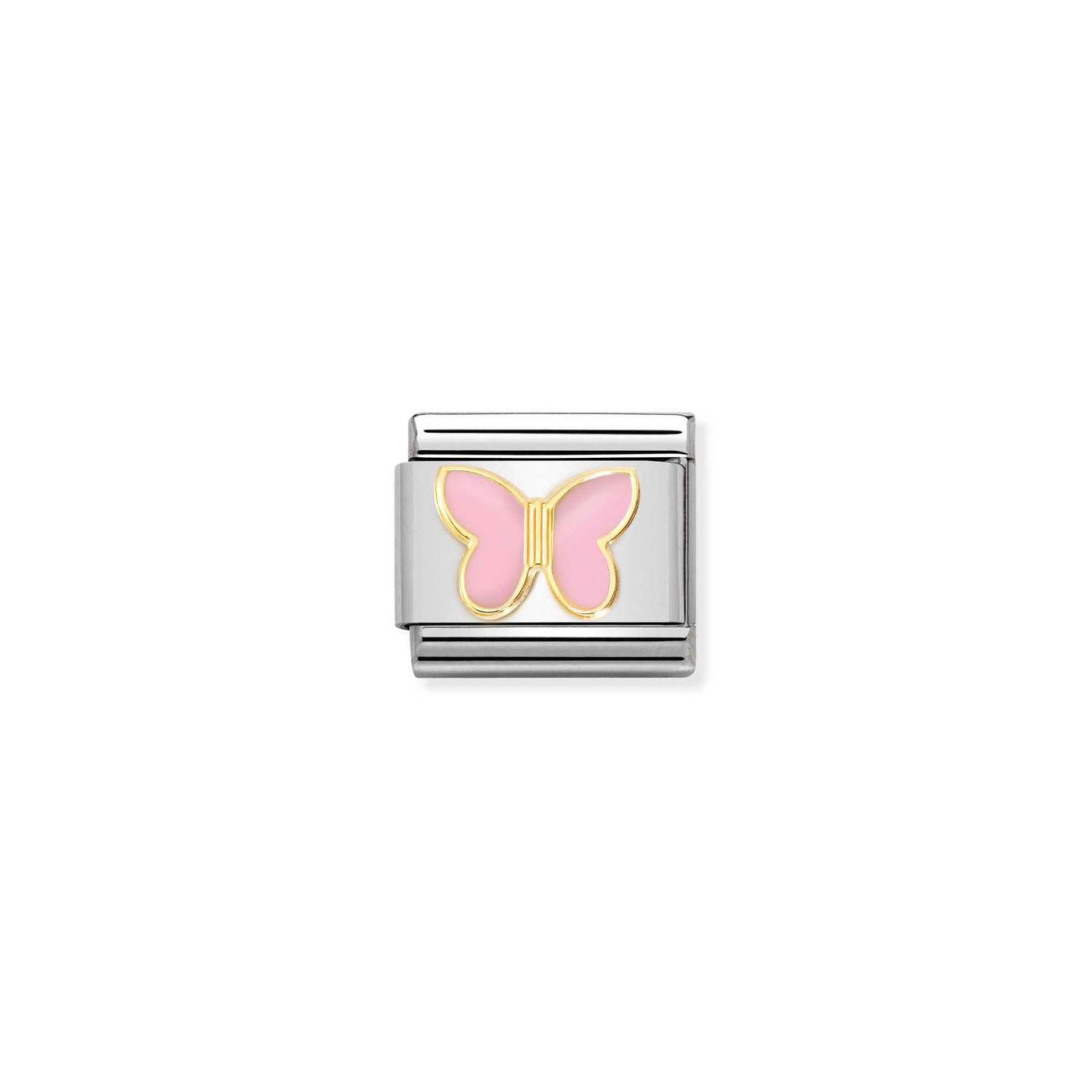 Nomination Classic Gold and Pink Butterfly Link Charm