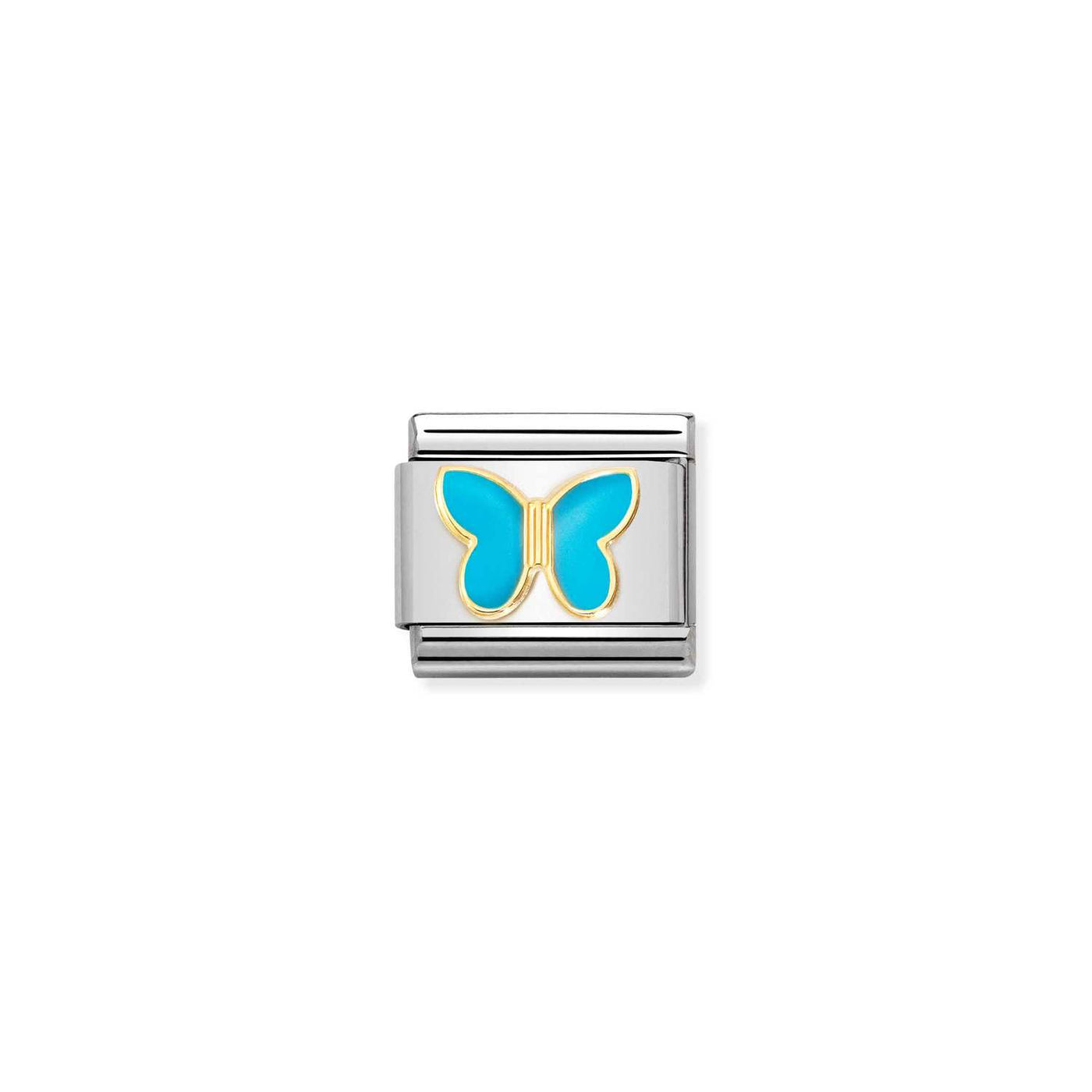 Nomination Classic Gold and Turquoise Butterly Link Charm