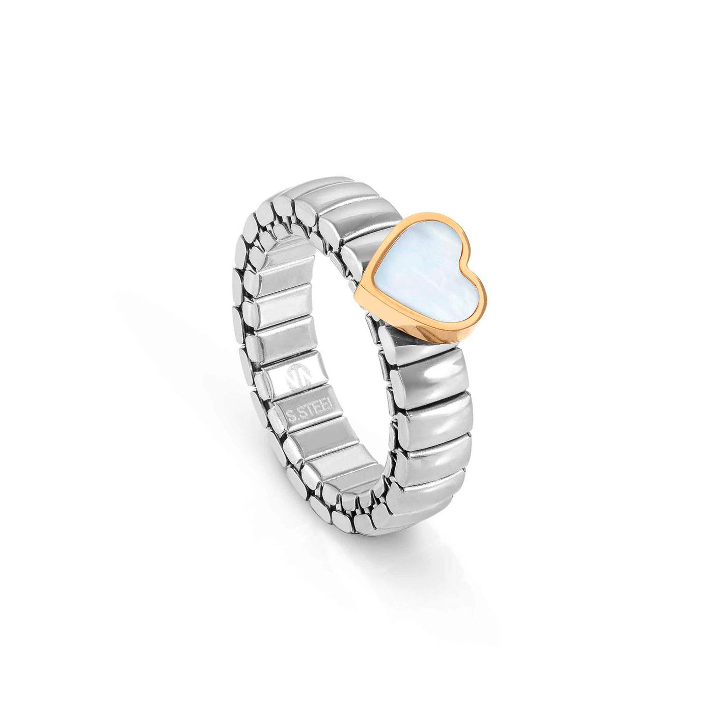 Nomination Stainless Steel Mother of Pearl Heart Ring