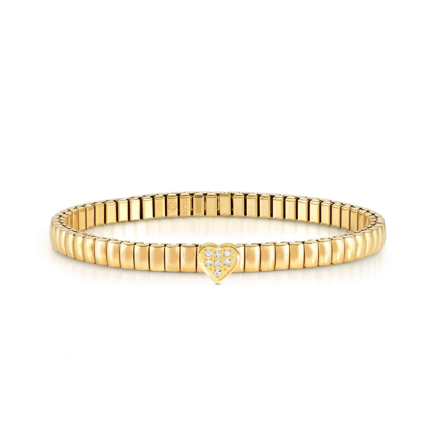 Nomination Gold Steel and Cubic Zirconia Heart Bracelet