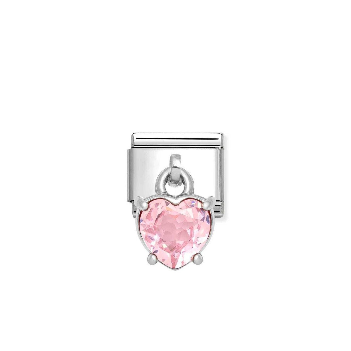 Nomination Classic Pink Heart Drop Charm - Rococo Jewellery