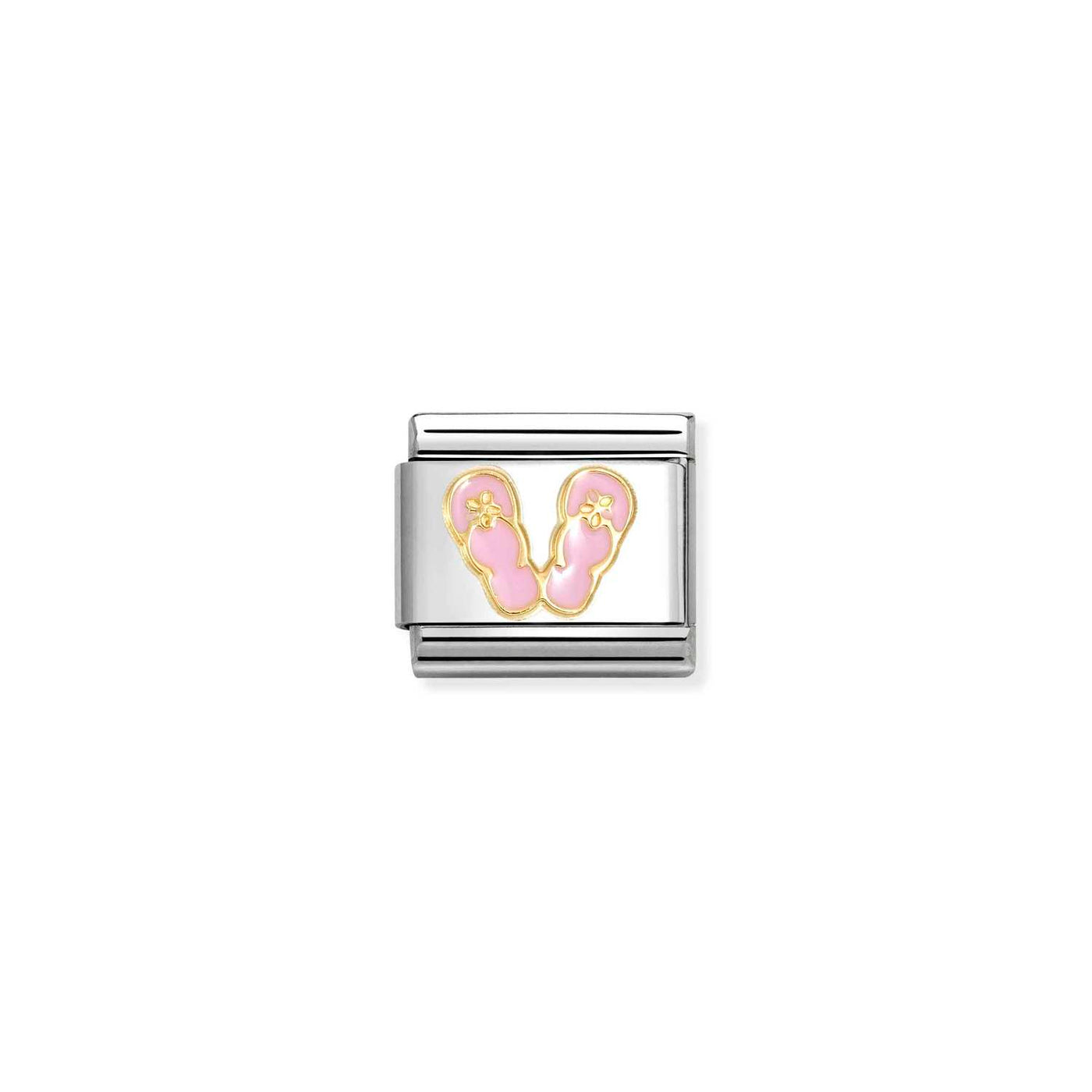 Nomination Classic 18ct Gold and Pink Flip Flop Charm