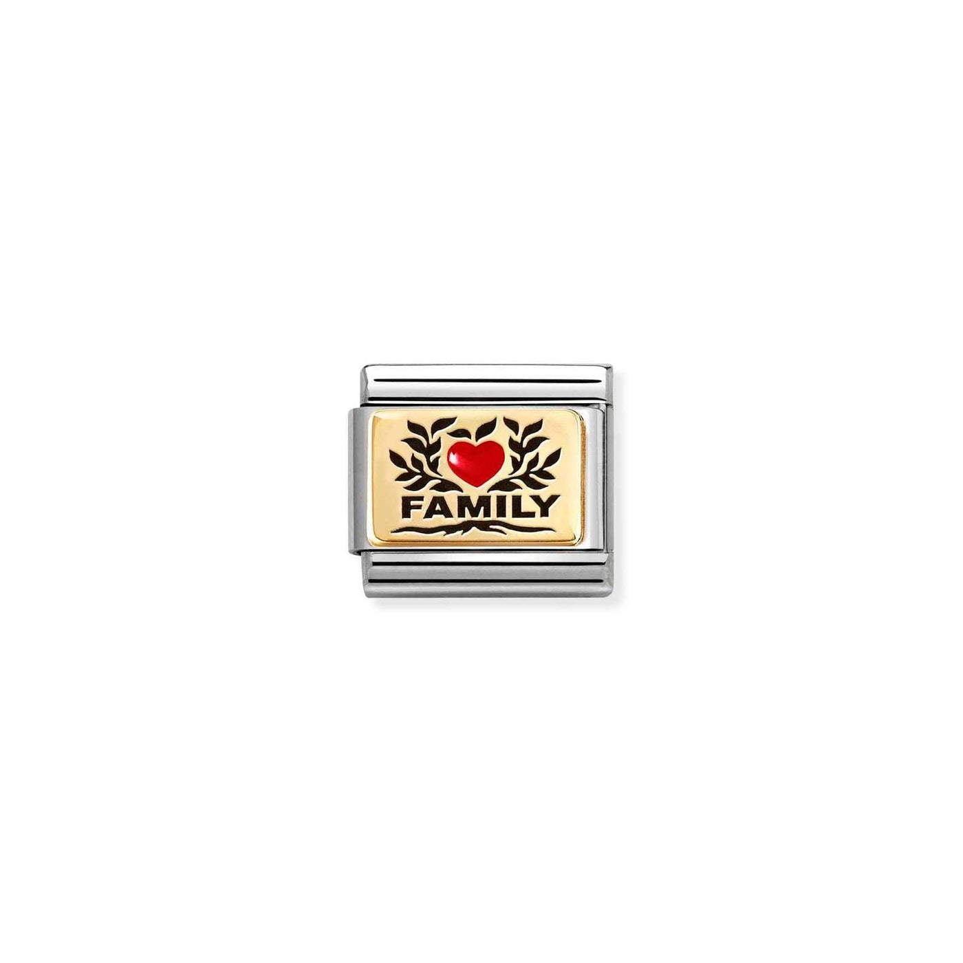 Nomination Classic Gold and Enamel Family Red Heart Charm - Rococo Jewellery