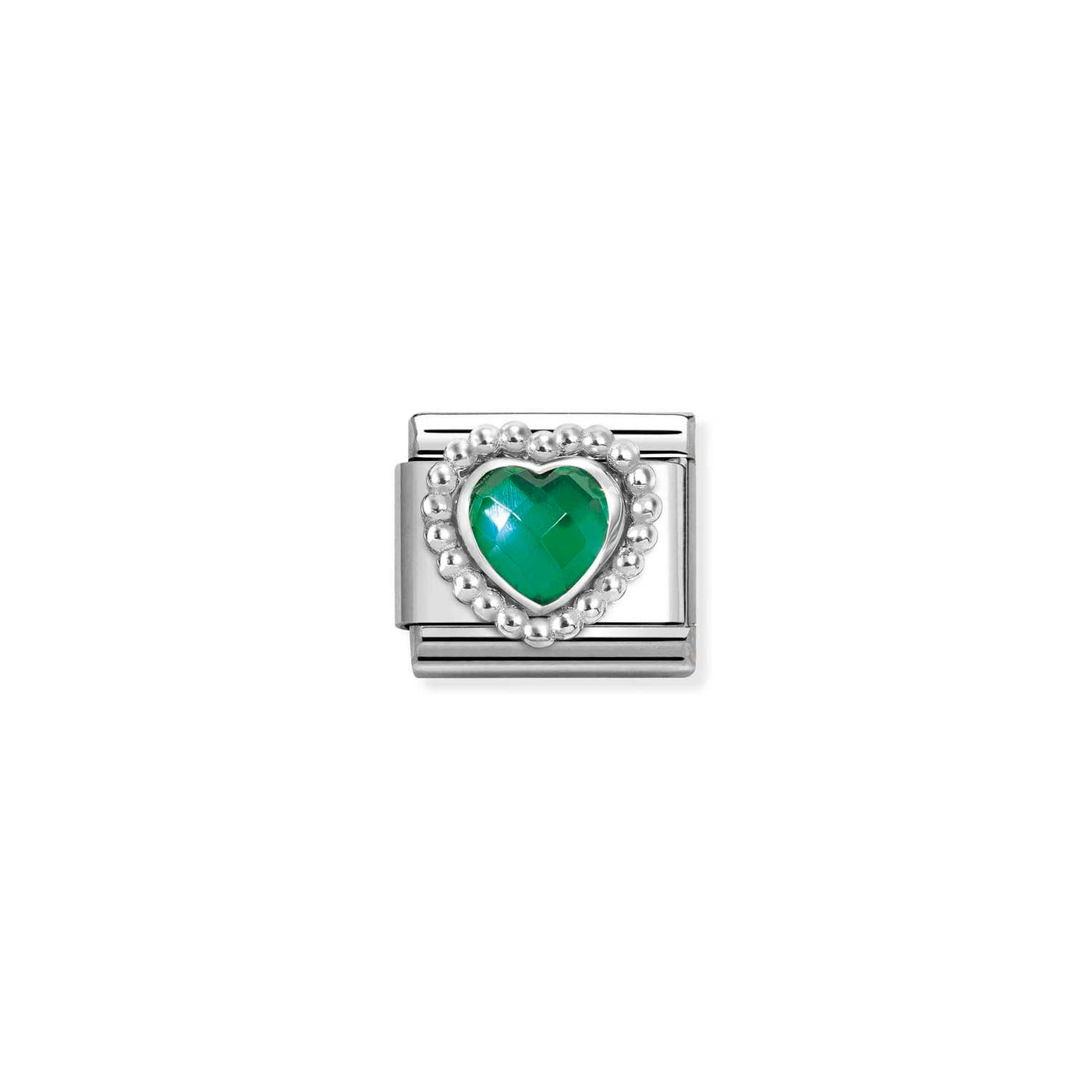 Nomination Faceted Green Heart Beaded Charm