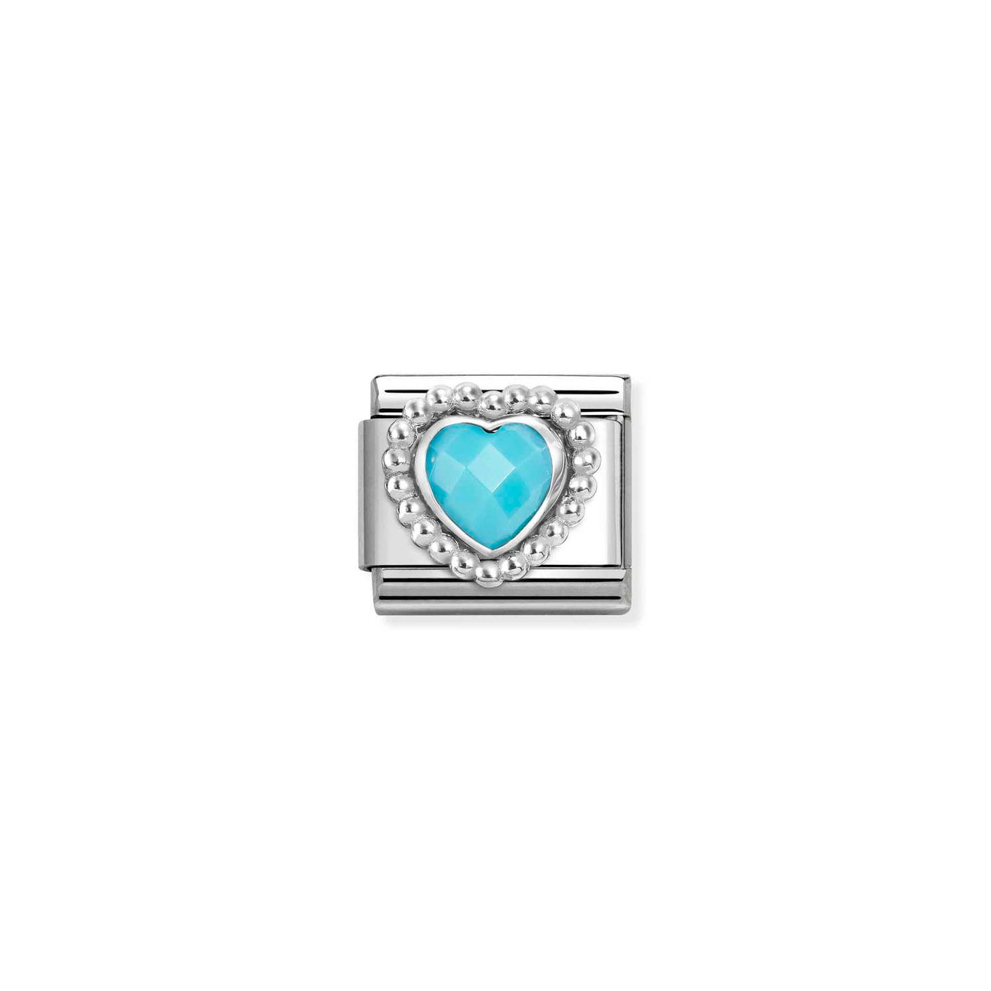 Nomination Faceted Turquoise Heart Beaded Charm