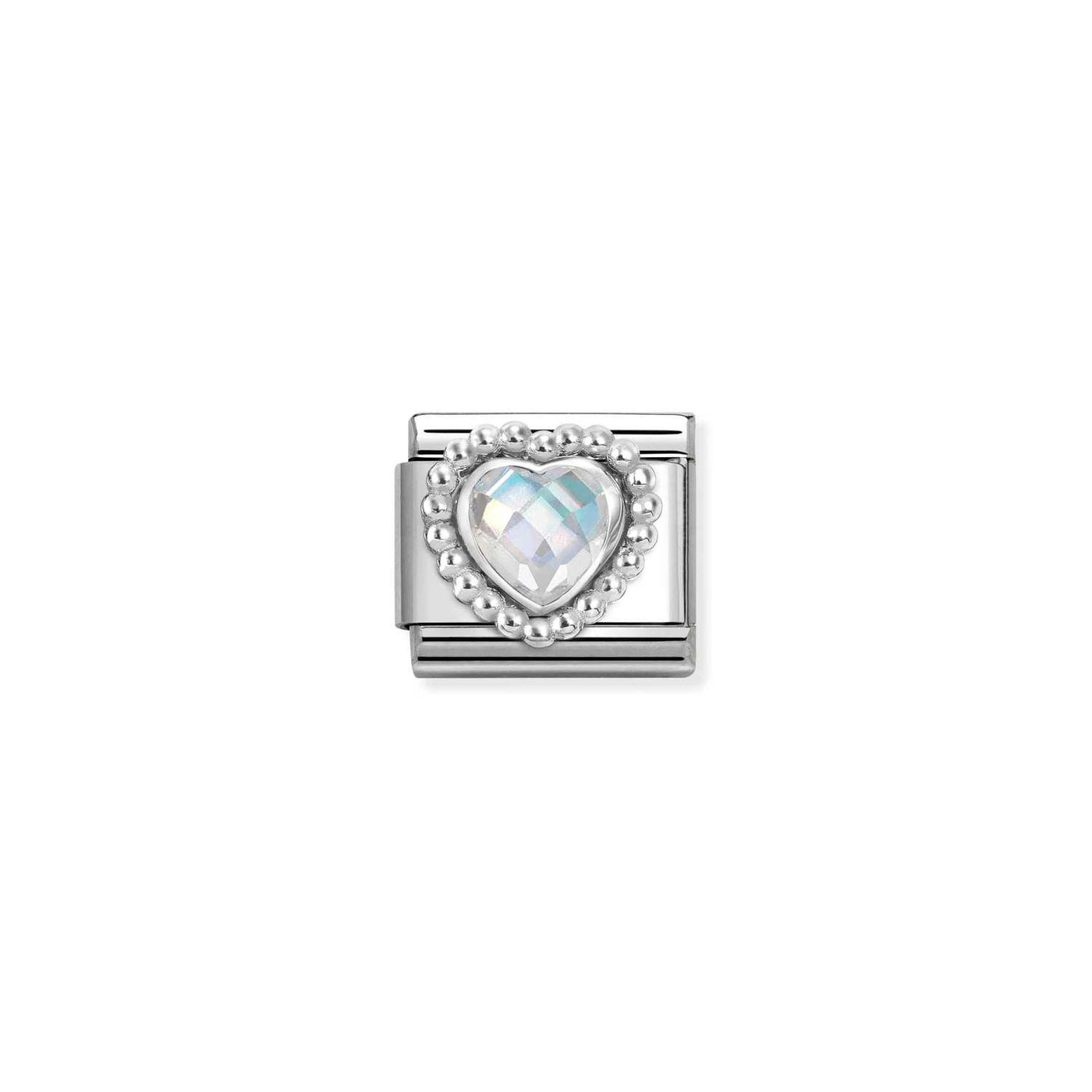 Nomination Faceted White Heart Beaded Charm