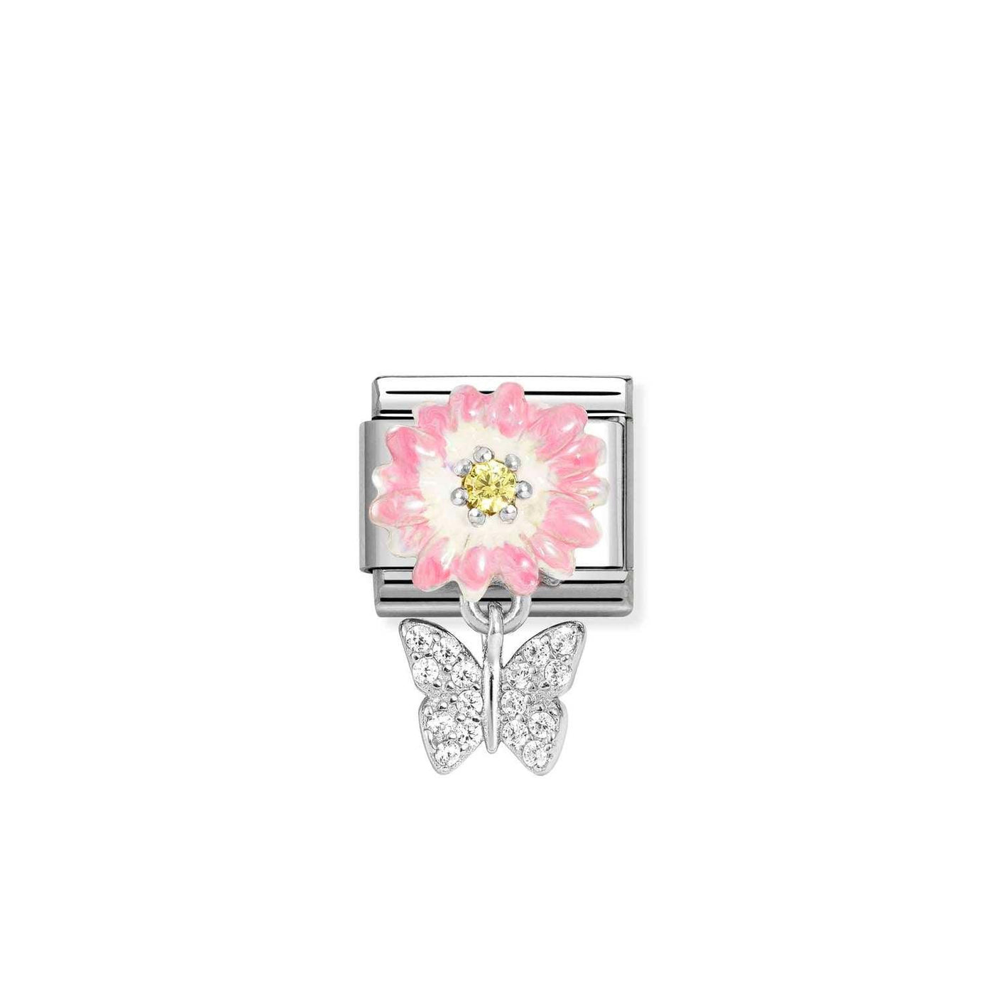 Nomination Pink Daisy with Crystal Butterfly Charm