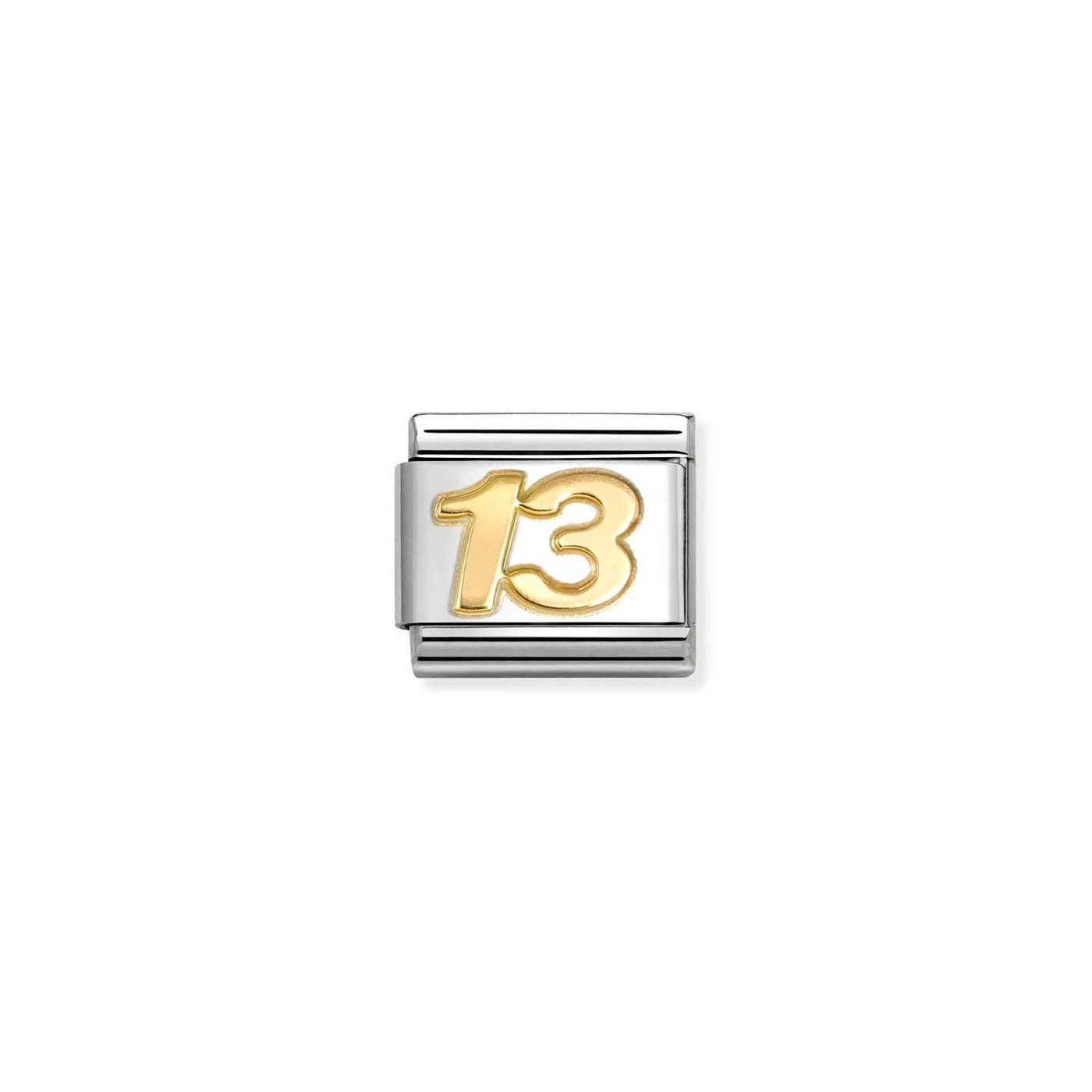 Nomination Classic 18ct Gold Stainless Steel '13' Charm