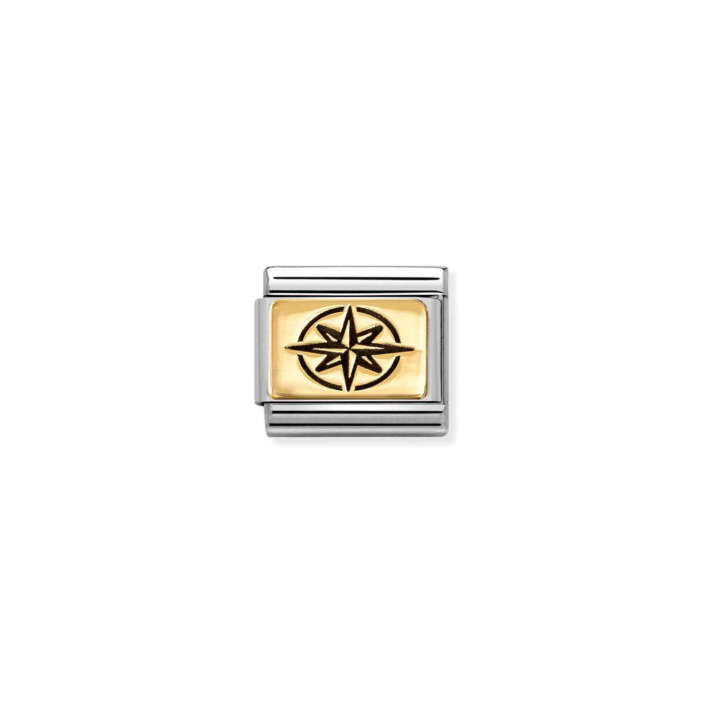 Nomination Classic Steel 18ct Gold Windrose Charm