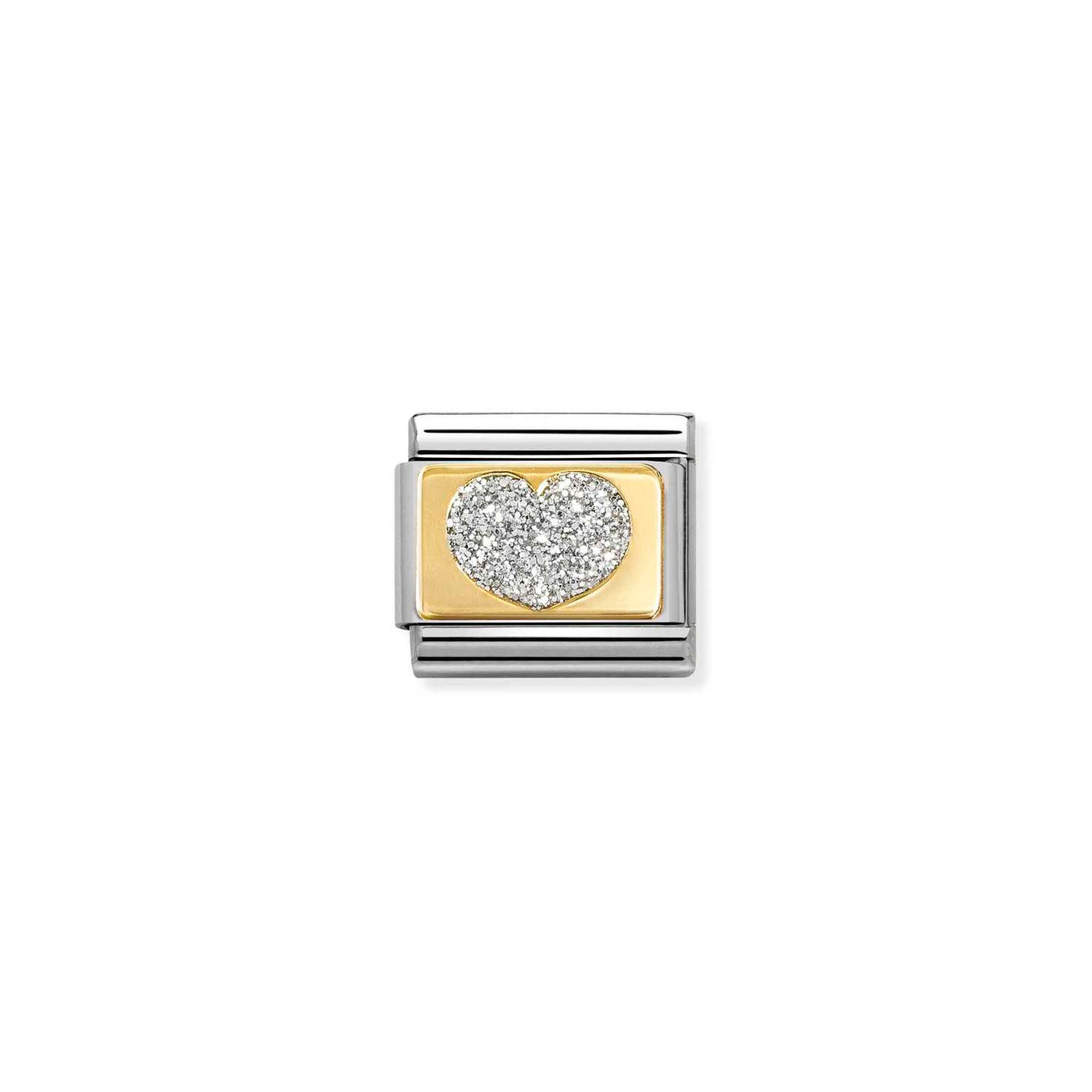 Nomination Classic Gold Glitter Heart Plate Charm