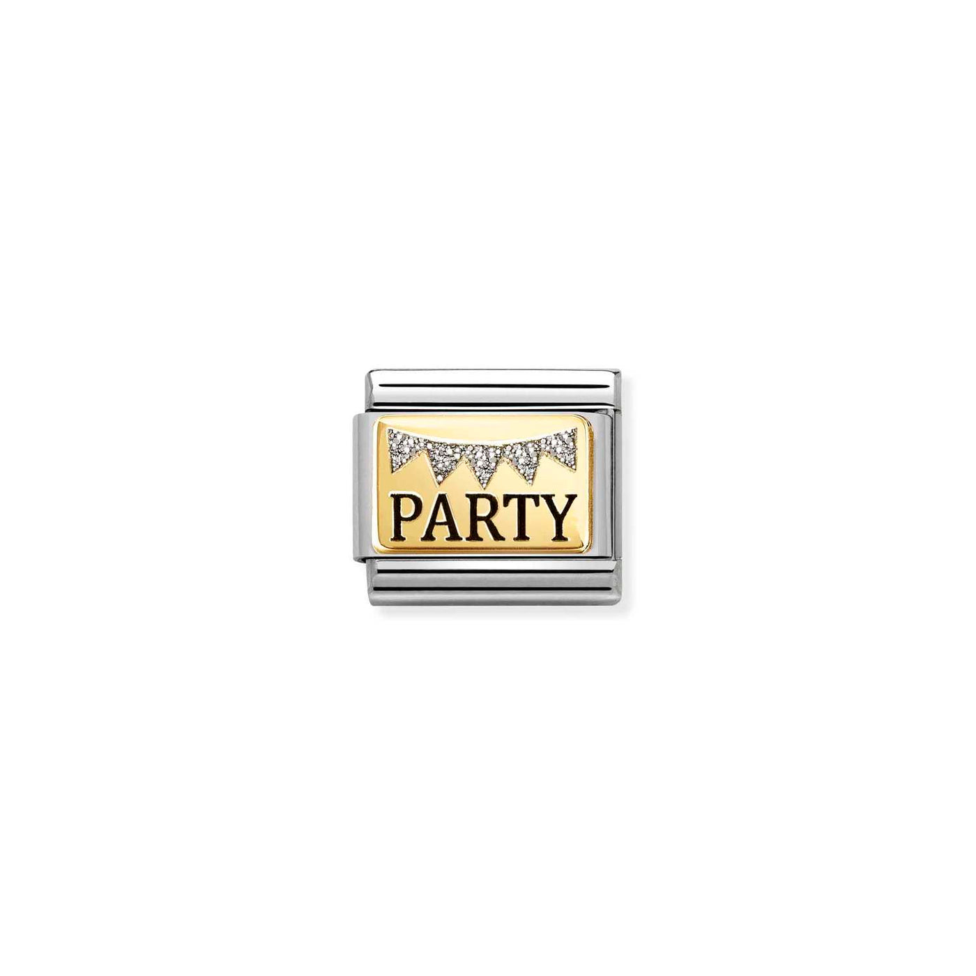 Nomination Classic Steel 18ct Gold Party Glitter Charm