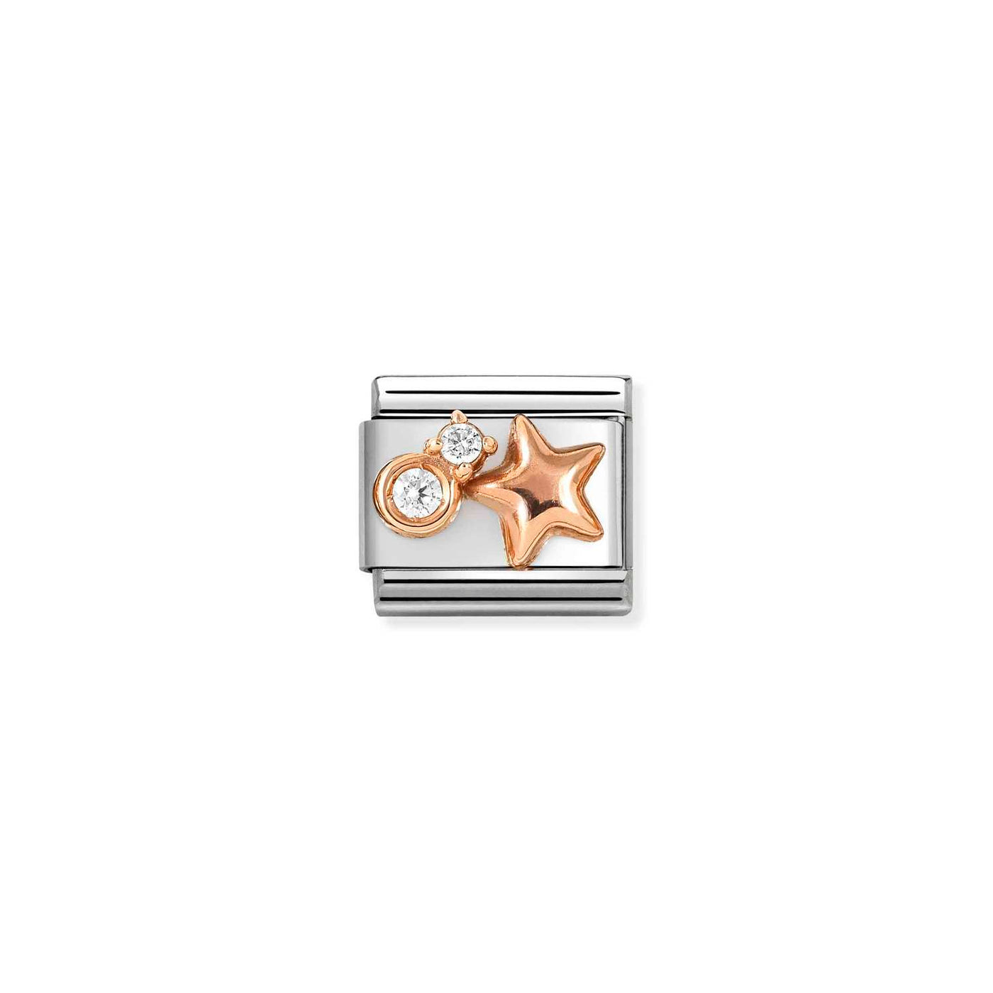 Nomination Stainless Steel 9ct Rose Gold Zirconia Star Charm