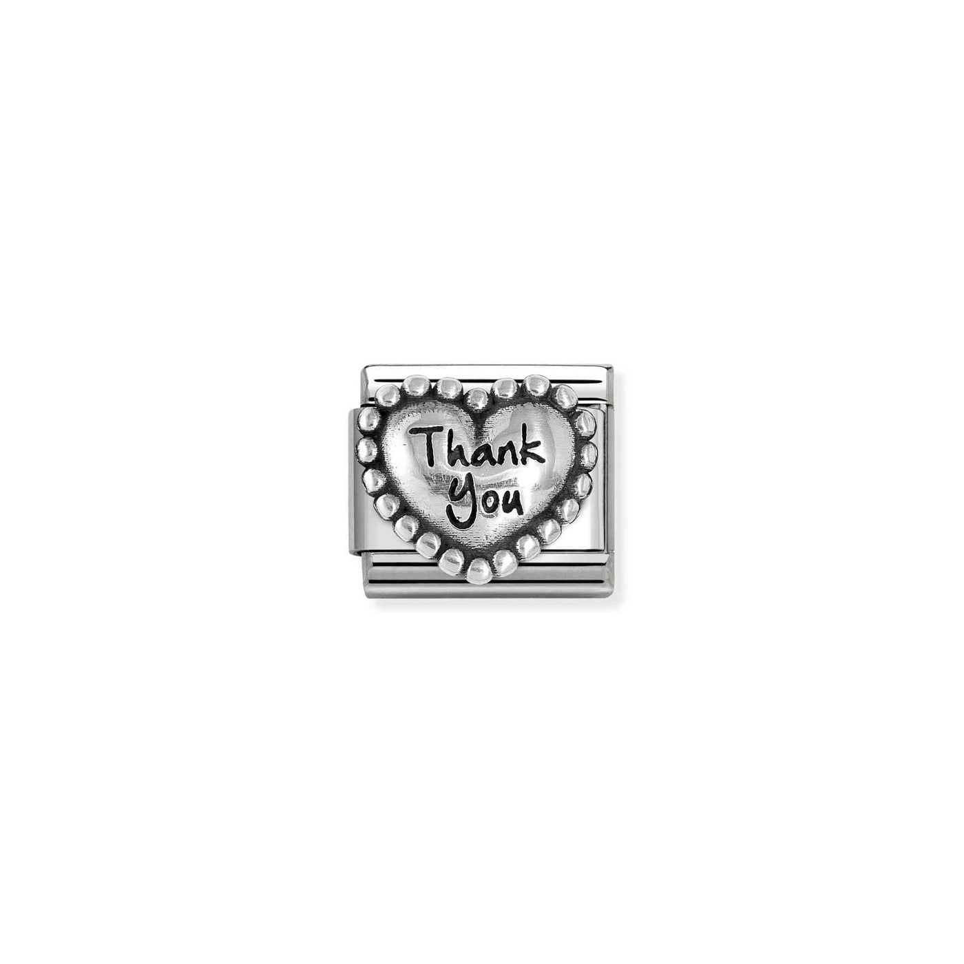 Nomination Classic Sterling Silver Heart Thank You Charm