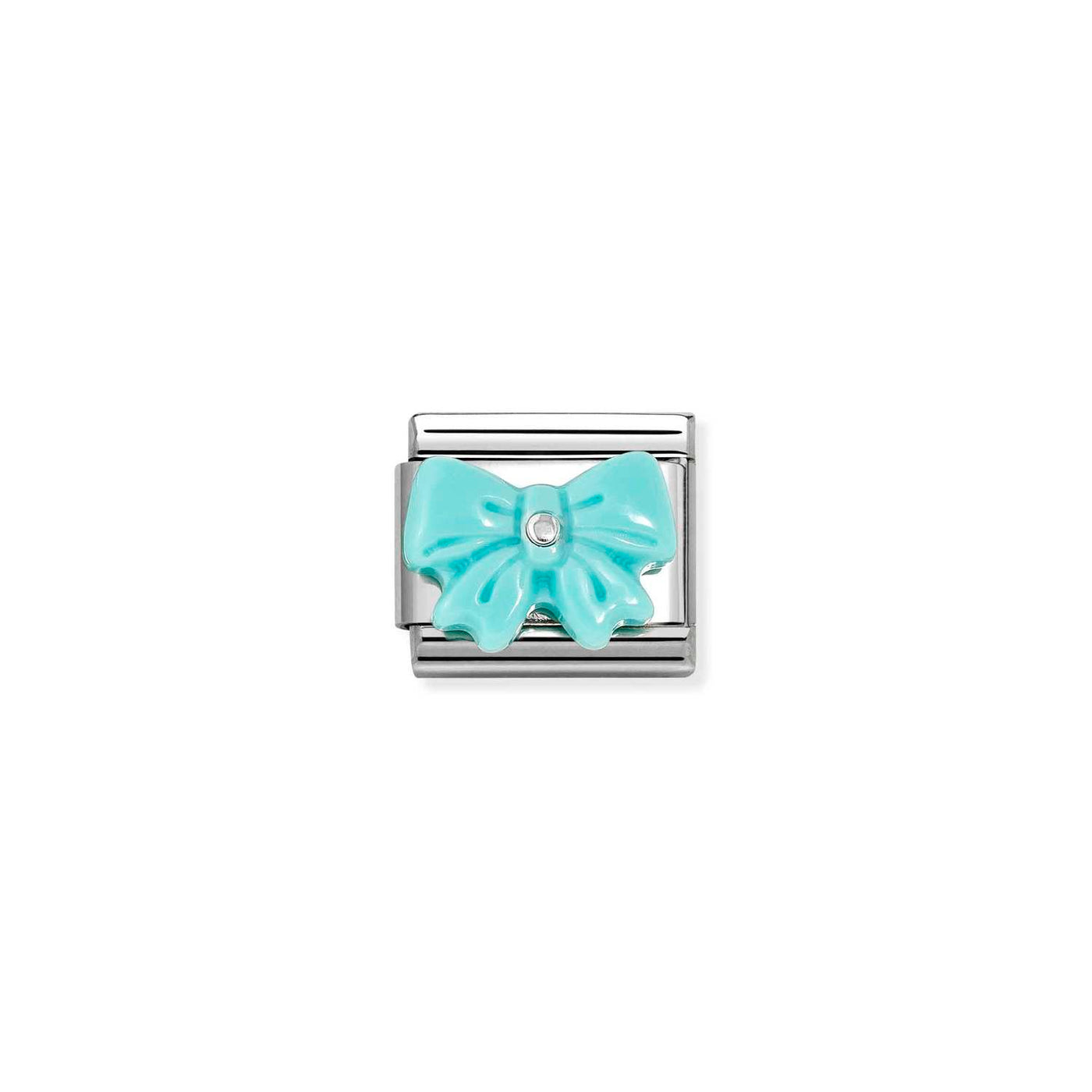 Nomination Stainless Steel Sterling Silver Turquoise Bow Charm