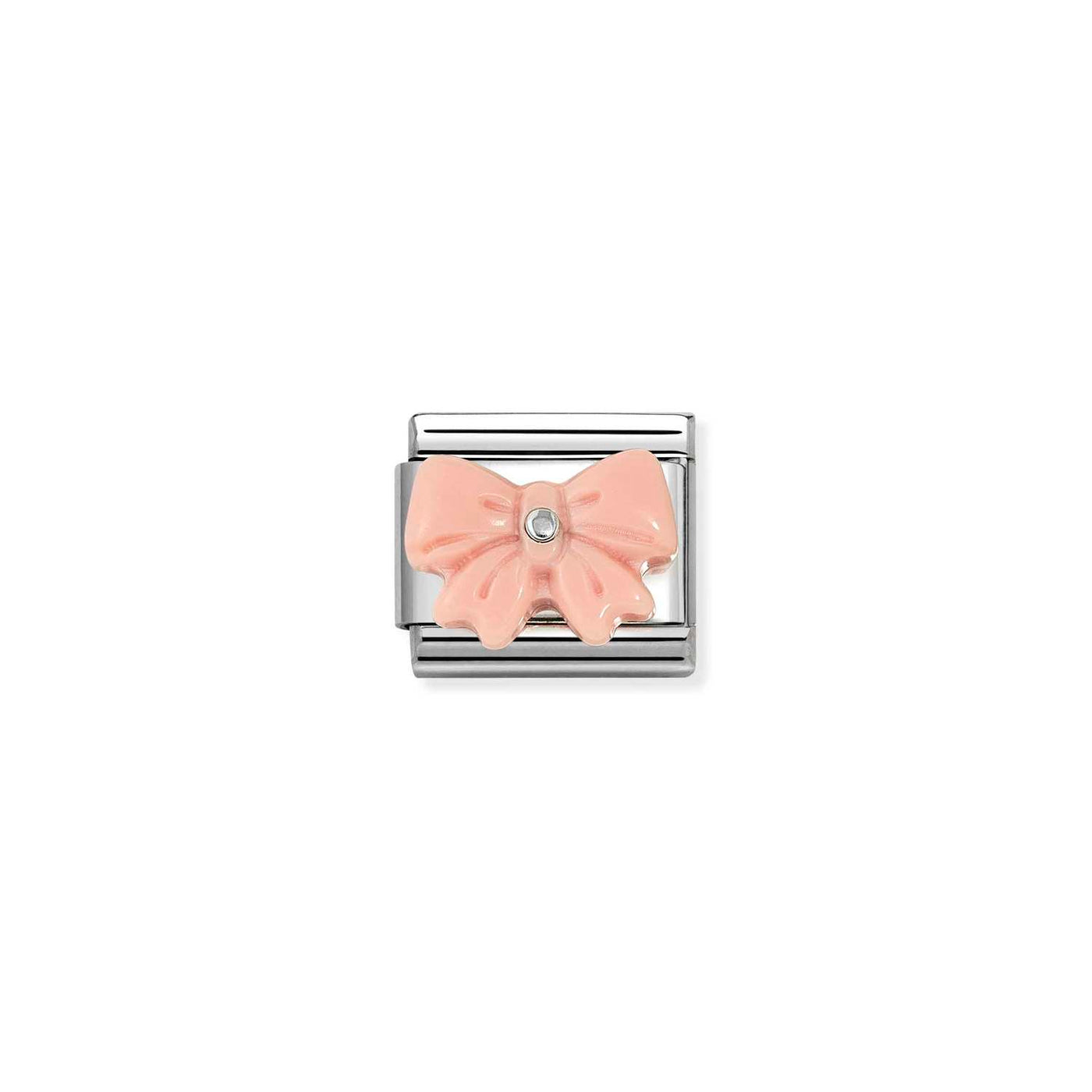 Nomination Stainless Steel Sterling Silver Pink Bow Charm