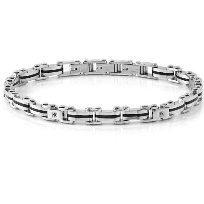 Nomination Strong Stainless Steel Black Diamond Bracelet