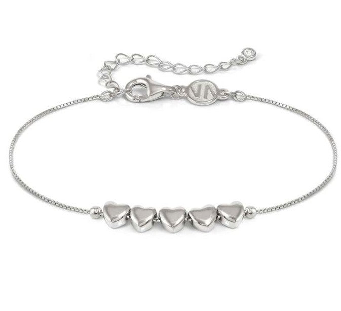 Nomination Sterling Silver Cubic Zirconia 5 Heart Bracelet