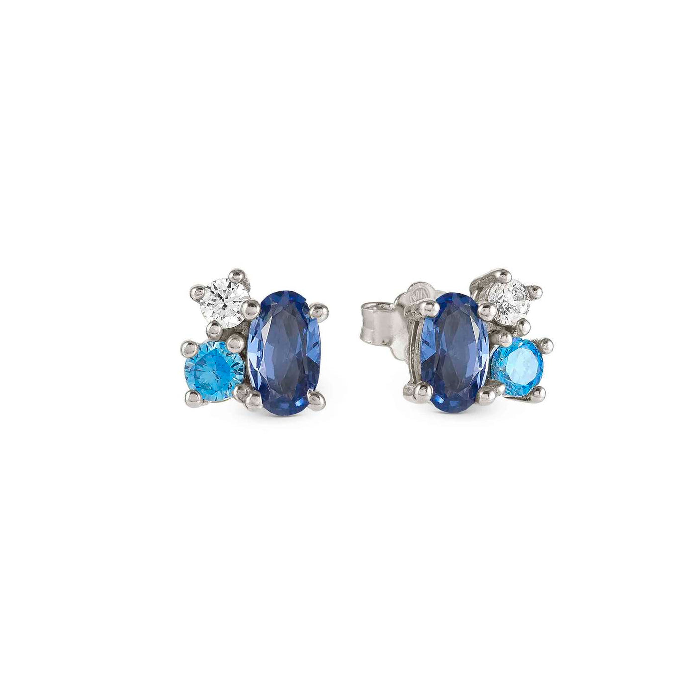 Nomination Silver Blue Cubic Zirconia Stud Earrings