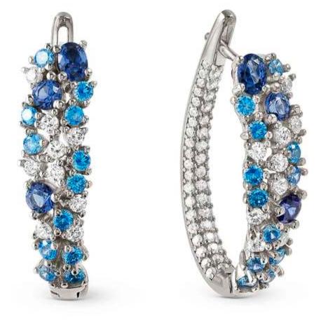 Nomination Sterling Silver Blue Cubic Zirconia Hoop Earrings