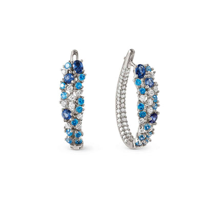 Nomination Sterling Silver Blue Cubic Zirconia Hoop Earrings