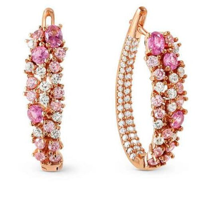 Nomination Rose Gold Pink Cubic Zirconia Hoop Earrings