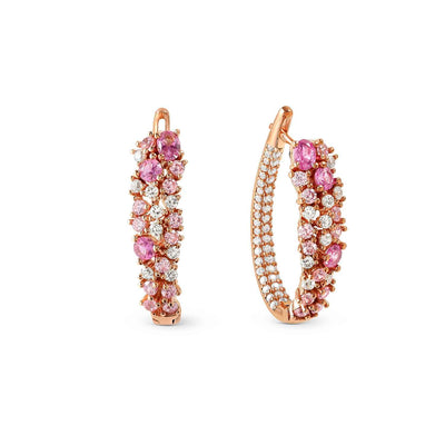 Nomination Rose Gold Pink Cubic Zirconia Hoop Earrings