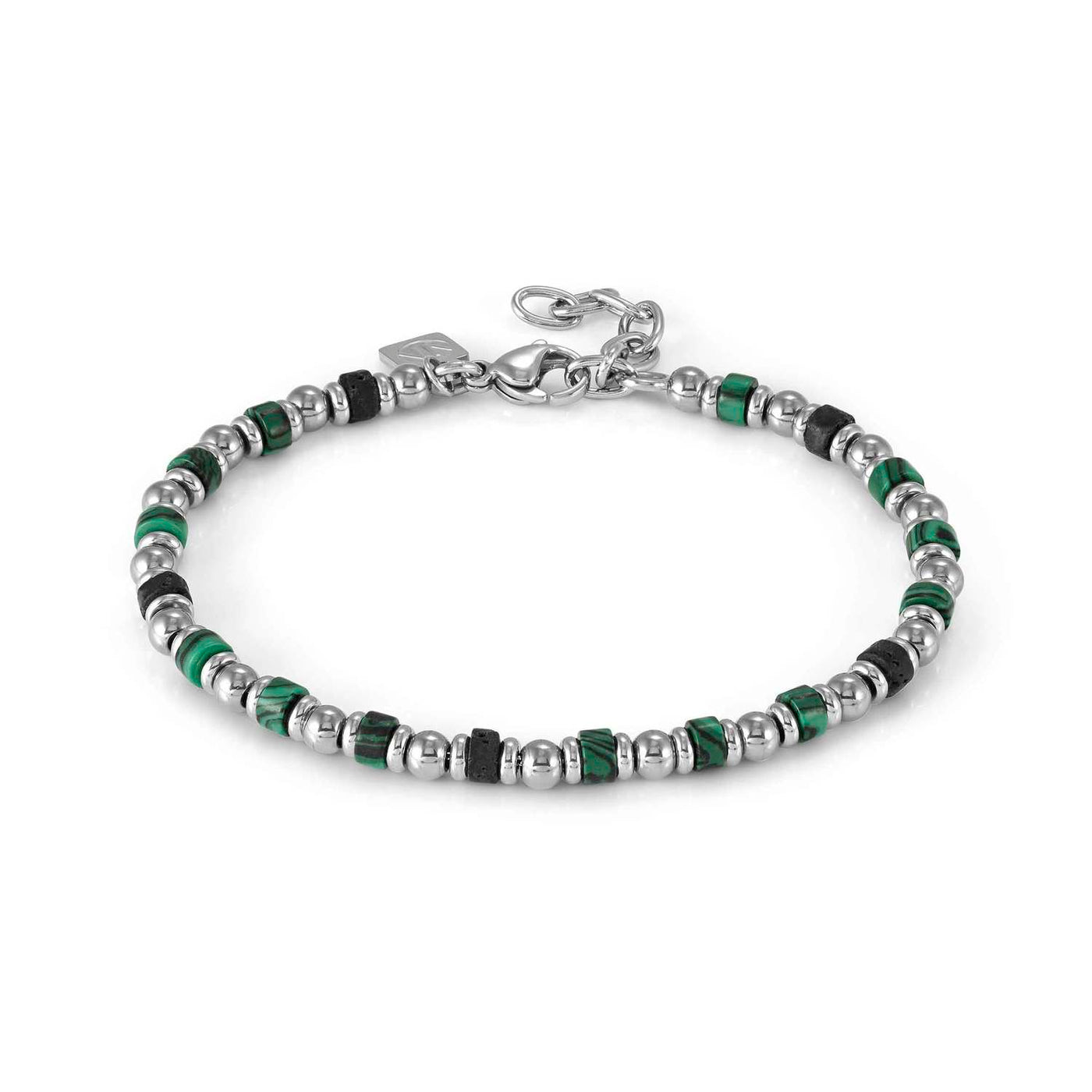 Nomination Instinct Steel Malachite & Lava Stone Bracelet