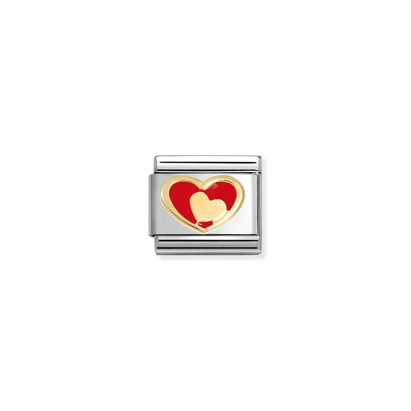 Nomination Classic Stainless Steel Gold in Red Heart Charm