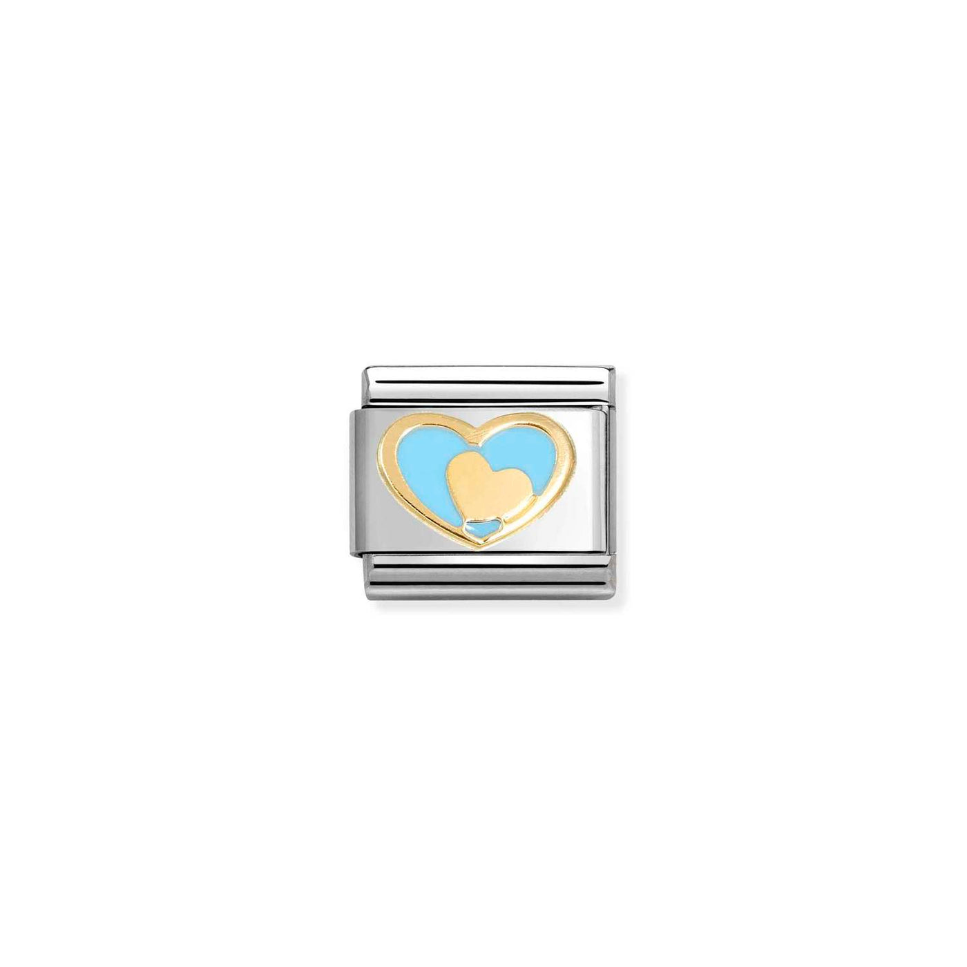 Nomination Classic Stainless Steel Gold & Blue Heart Charm