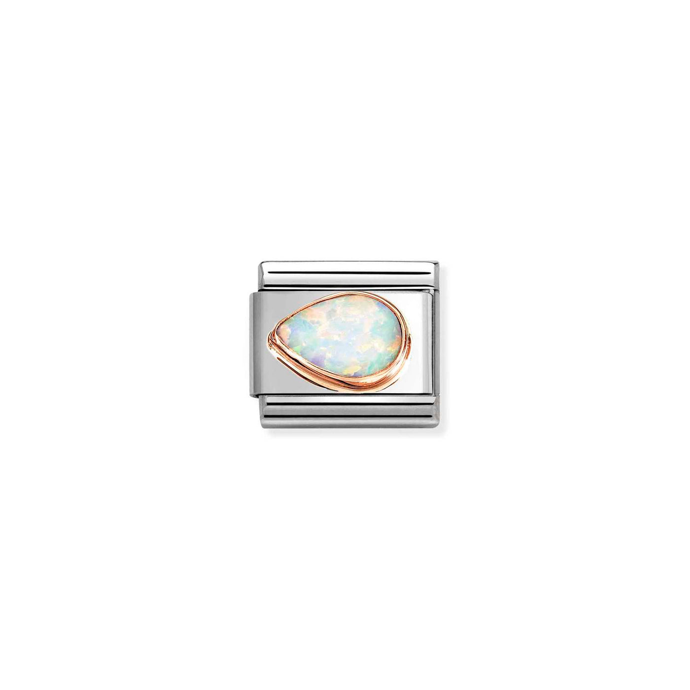 Nomination Classic Rose Gold White Opal Left Drop Charm