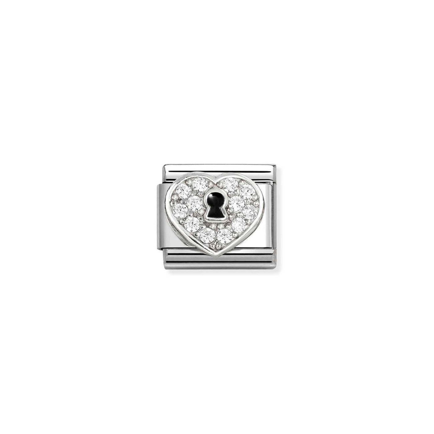 Nomination Classic Silver Zirconia Heart with Keyhole Charm
