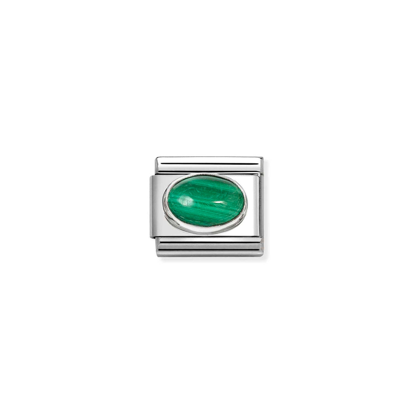 Nomination Classic Steel & Silver Malachite Charm