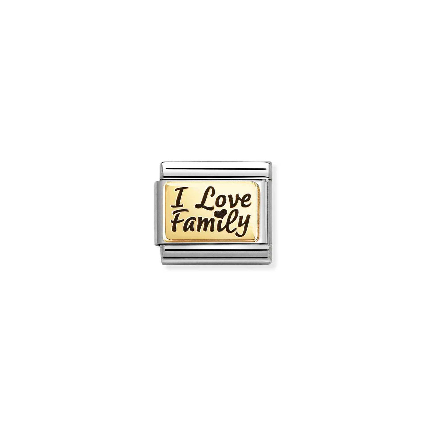 Nomination Classic Steel 18ct Gold I Love Family Charm
