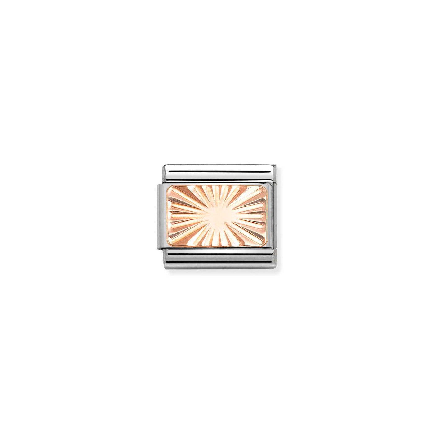 Nomination Classic Steel 9ct Rose Gold Diamond Cut Charm