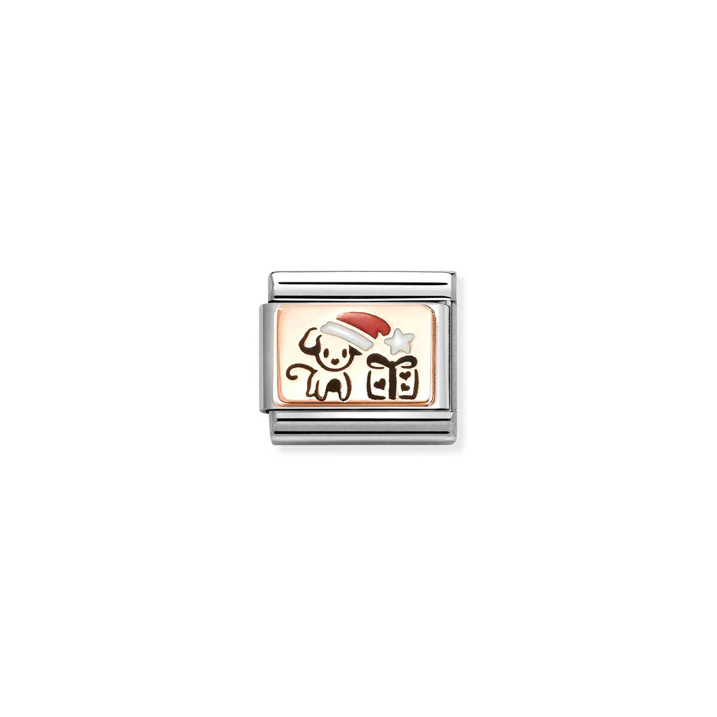 Nomination Classic Steel 9ct Gold Puppy with Gift Charm