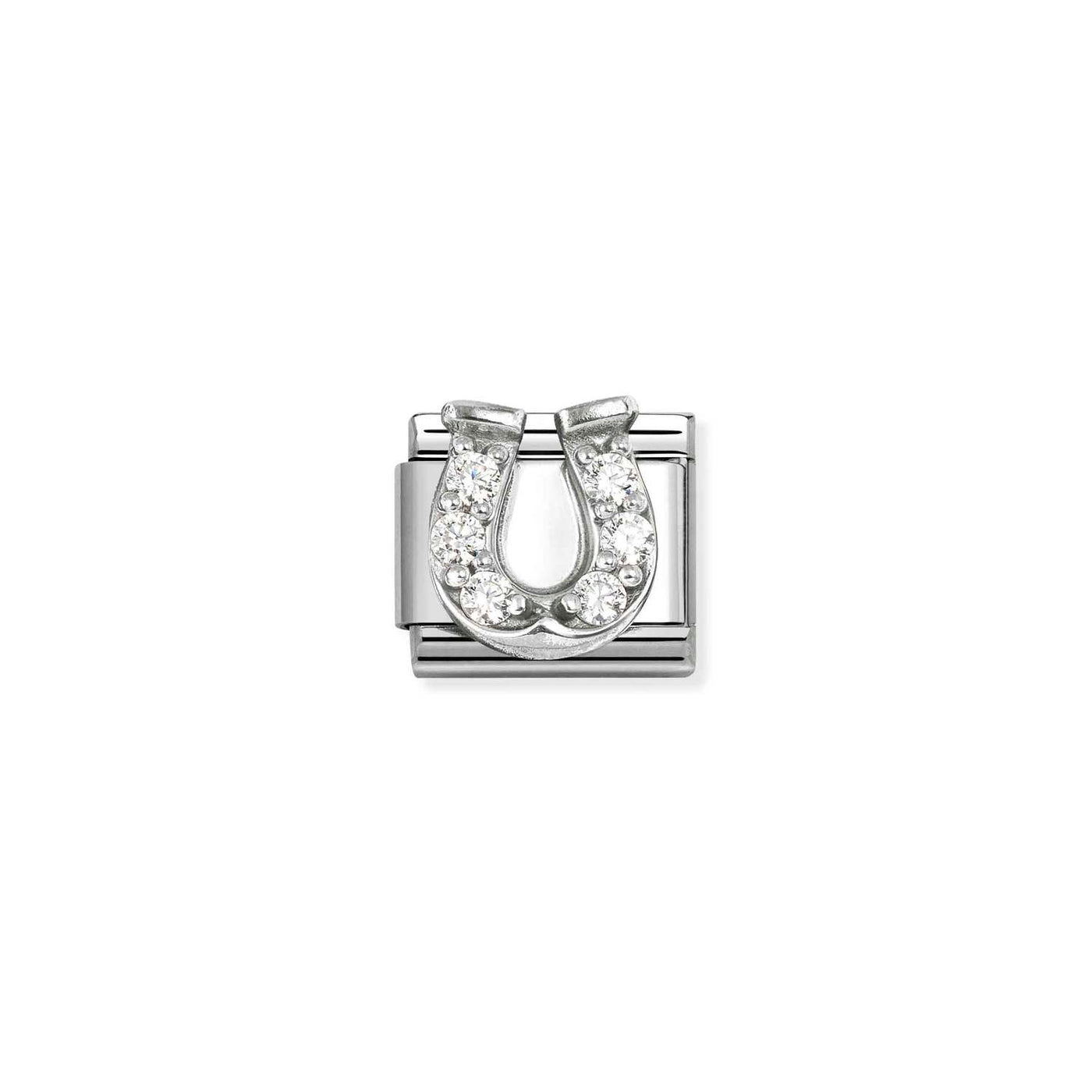 Nomination Classic Steel Silver Cubic Zirconia Horseshoe Charm