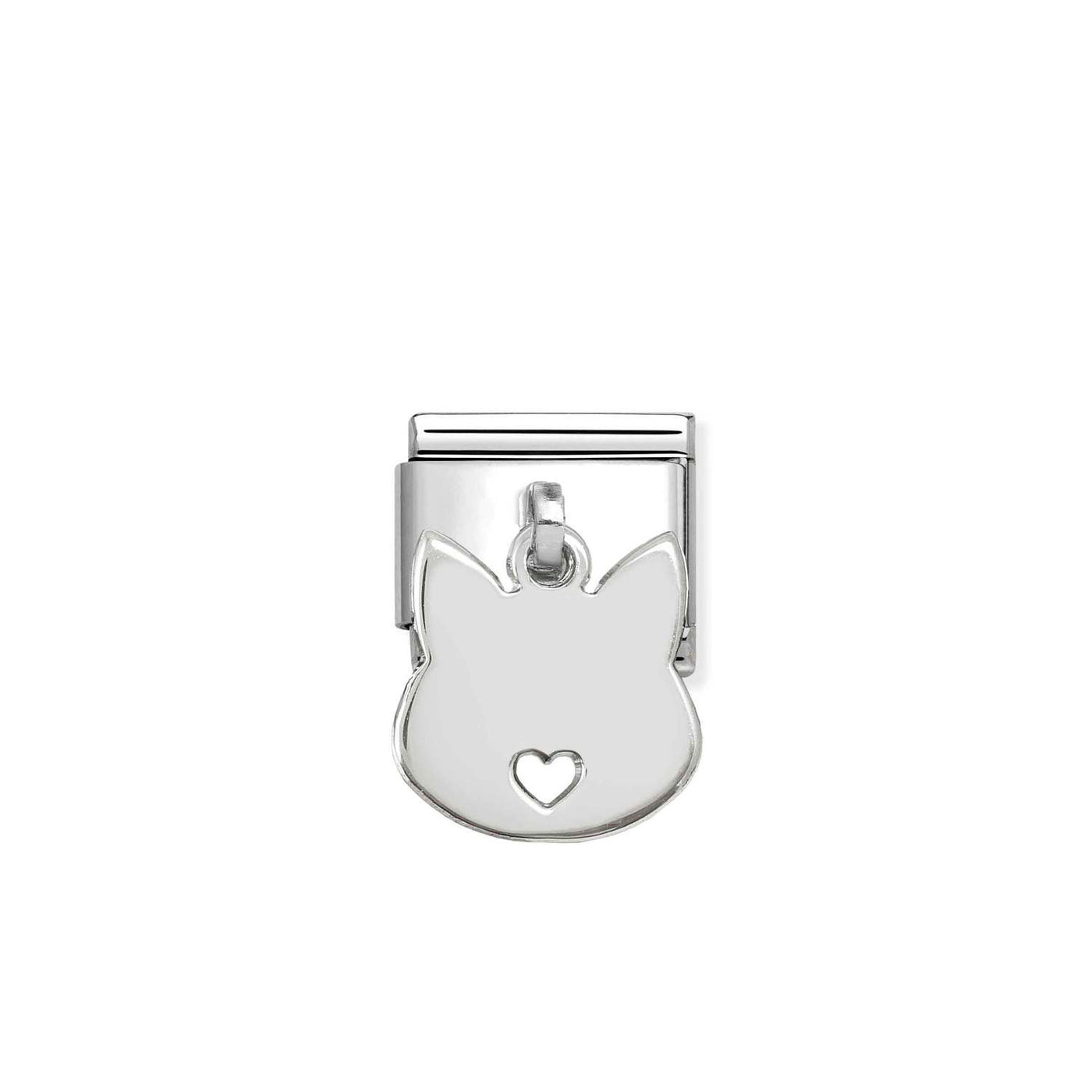 Nomination Classic Steel Sterling Silver Cat Face Pendant Charm