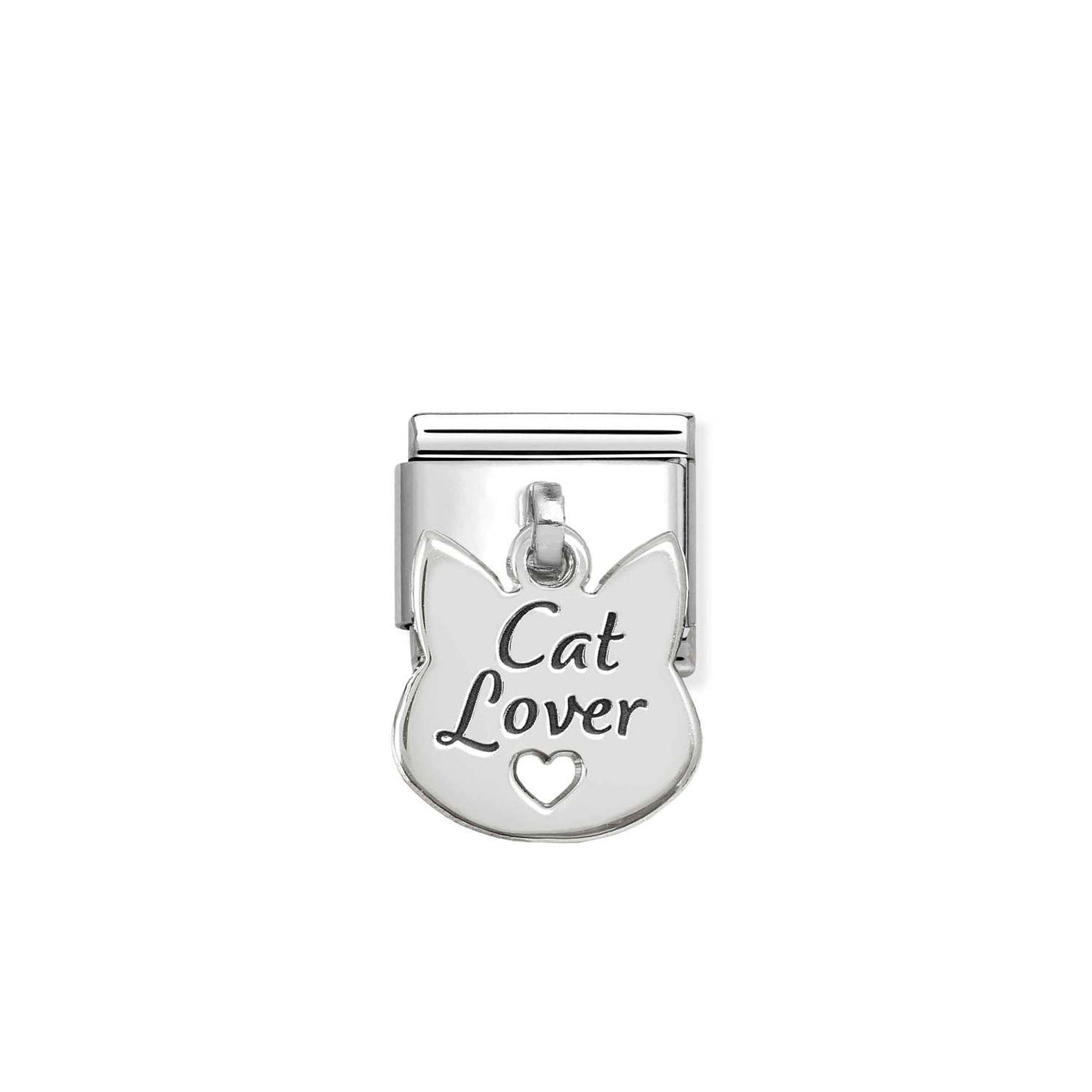 Nomination Classic Steel Sterling Silver Cat Lover Face Charm