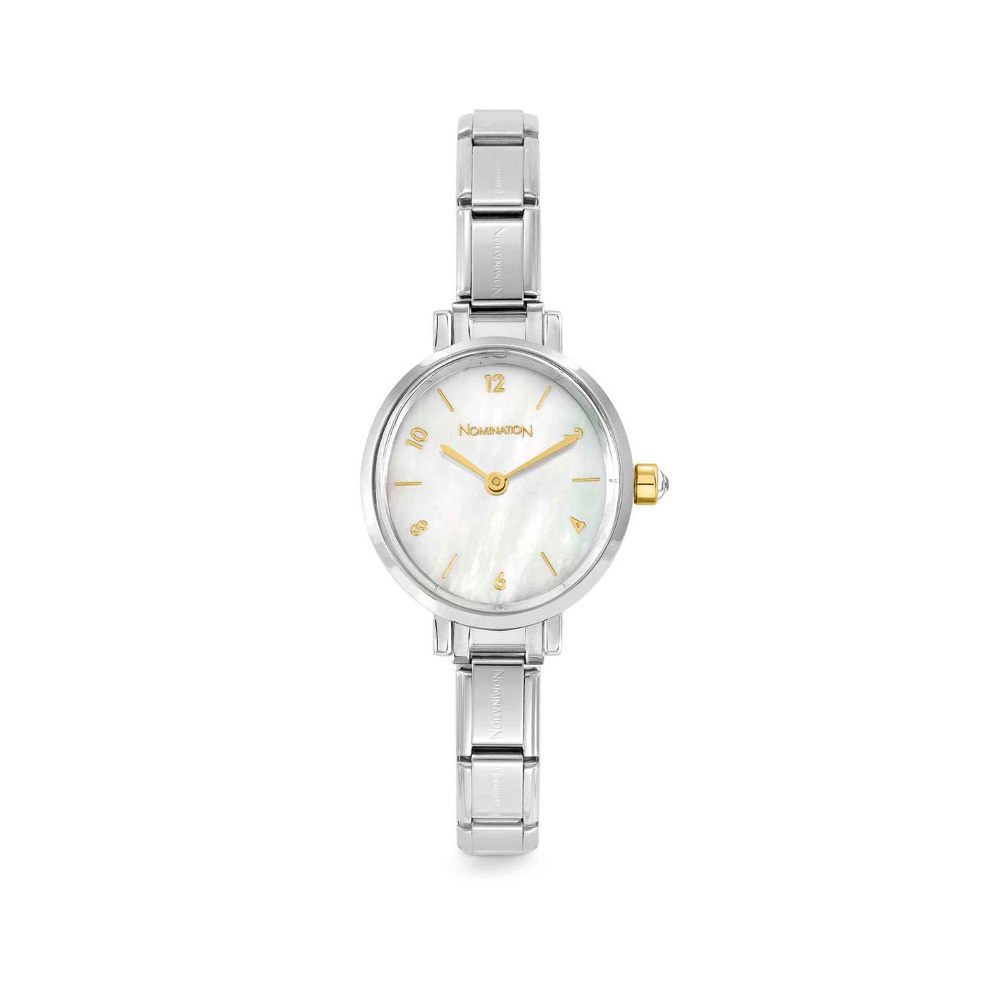 Nomination Paris Silver Cubic Zirconia Pearl Oval Watch